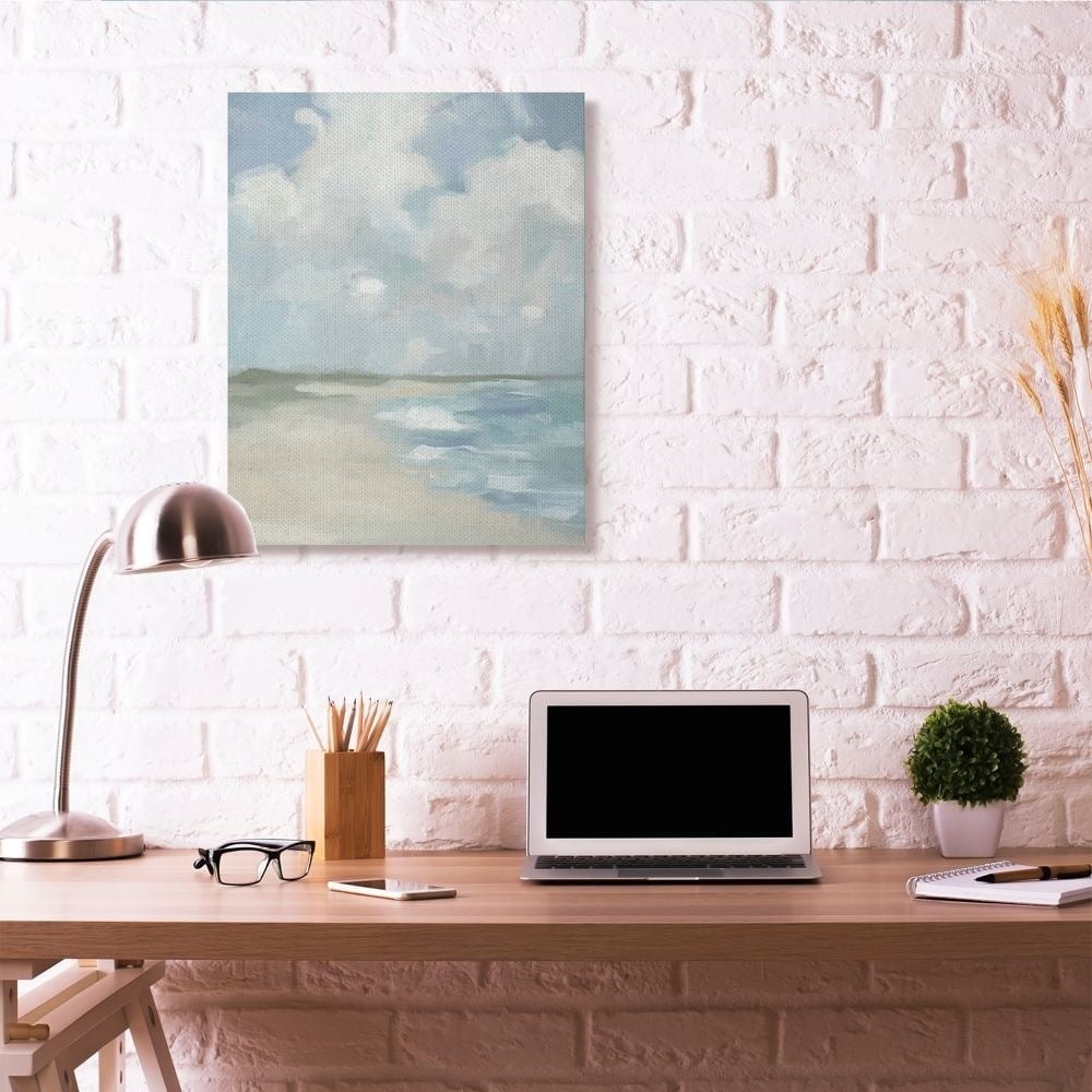 Large Blue and Beige Abstract Canvas Wall Art