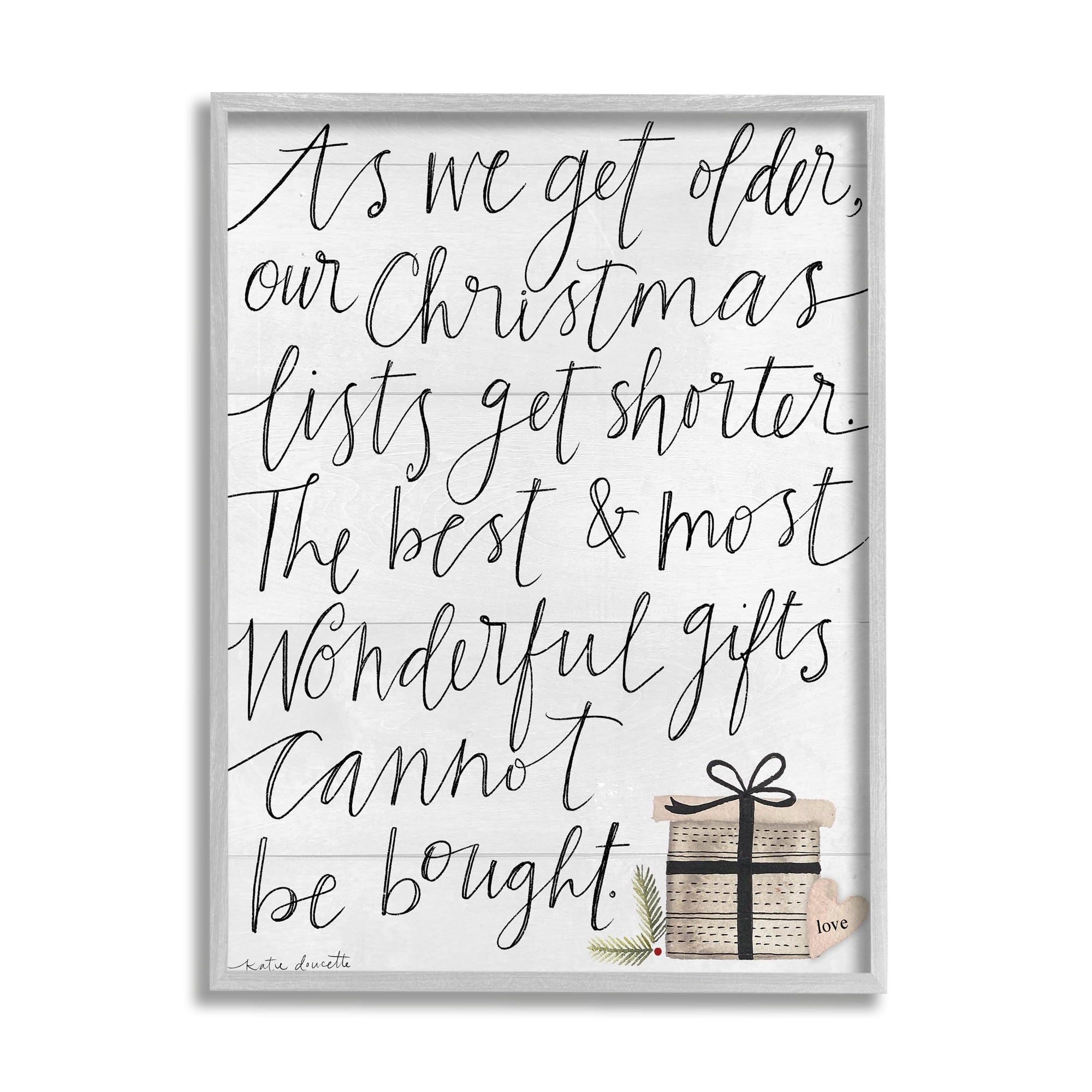 Stupell Home Décor Indtries Christmas Lists Get Shorter Motivational Phrase Holiday Happiness, 24 x 30, Designed by Katie Doucette