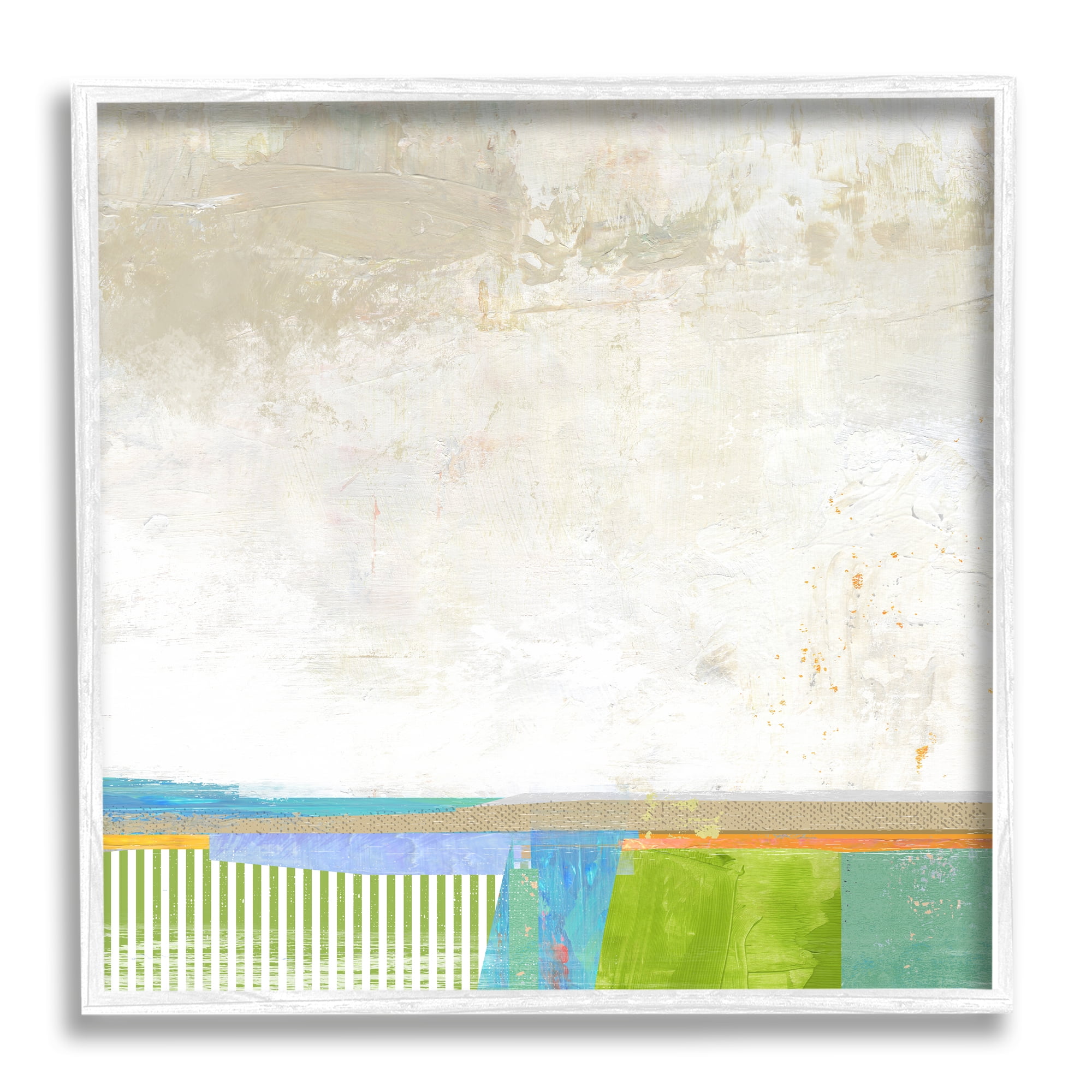 Stupell Home Décor Industries Abstract Geometric Open Landscape Green Blue Beige, 12 x 12, Designed by Suzanne Nicoll