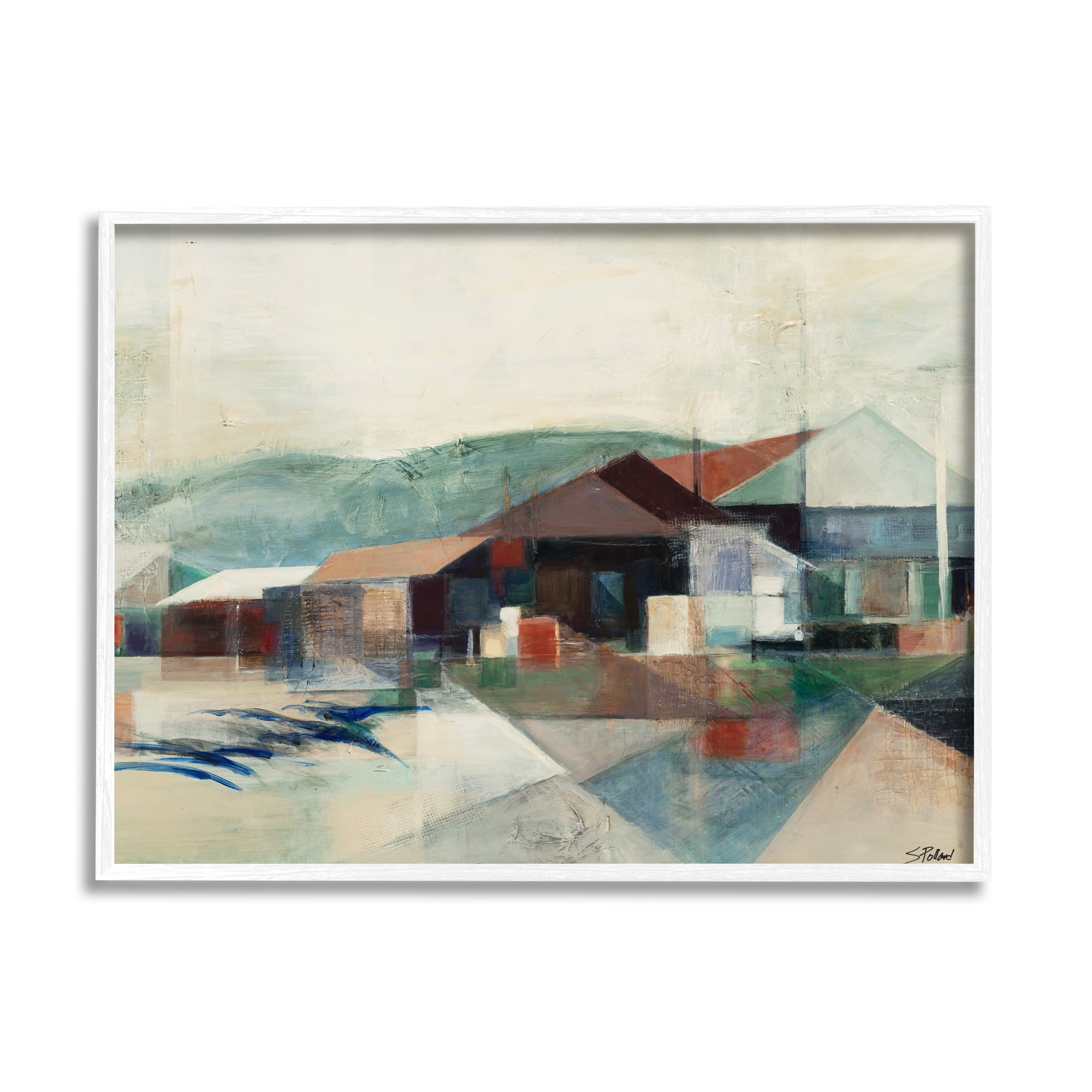 Stupell Home Décor Industries Abstract Hillside Valley Village Triangular Patterns 11 x 14 Designed by Stacy Pollard