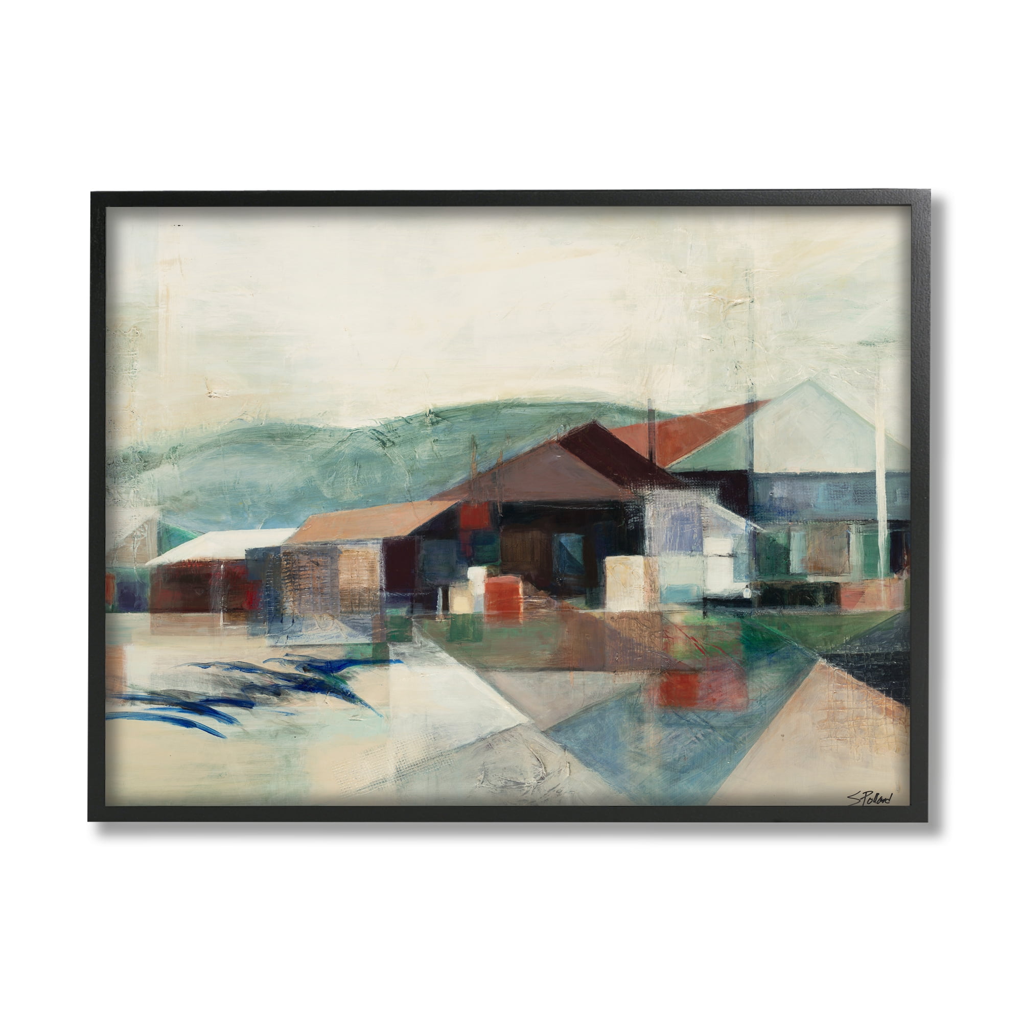 Stupell Home Décor Industries Abstract Hillside Valley Village Triangular Patterns 11 x 14 Designed by Stacy Pollard