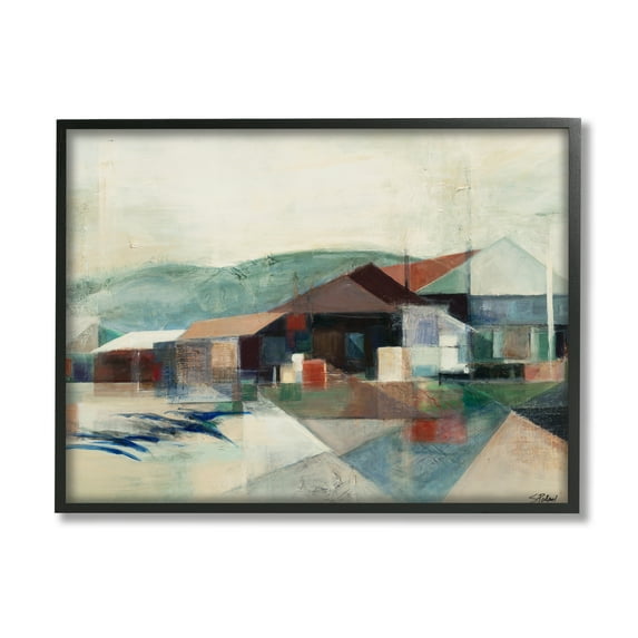 Stupell Home Décor Industries Abstract Hillside Valley Village Triangular Patterns 24 x 30 Designed by Stacy Pollard