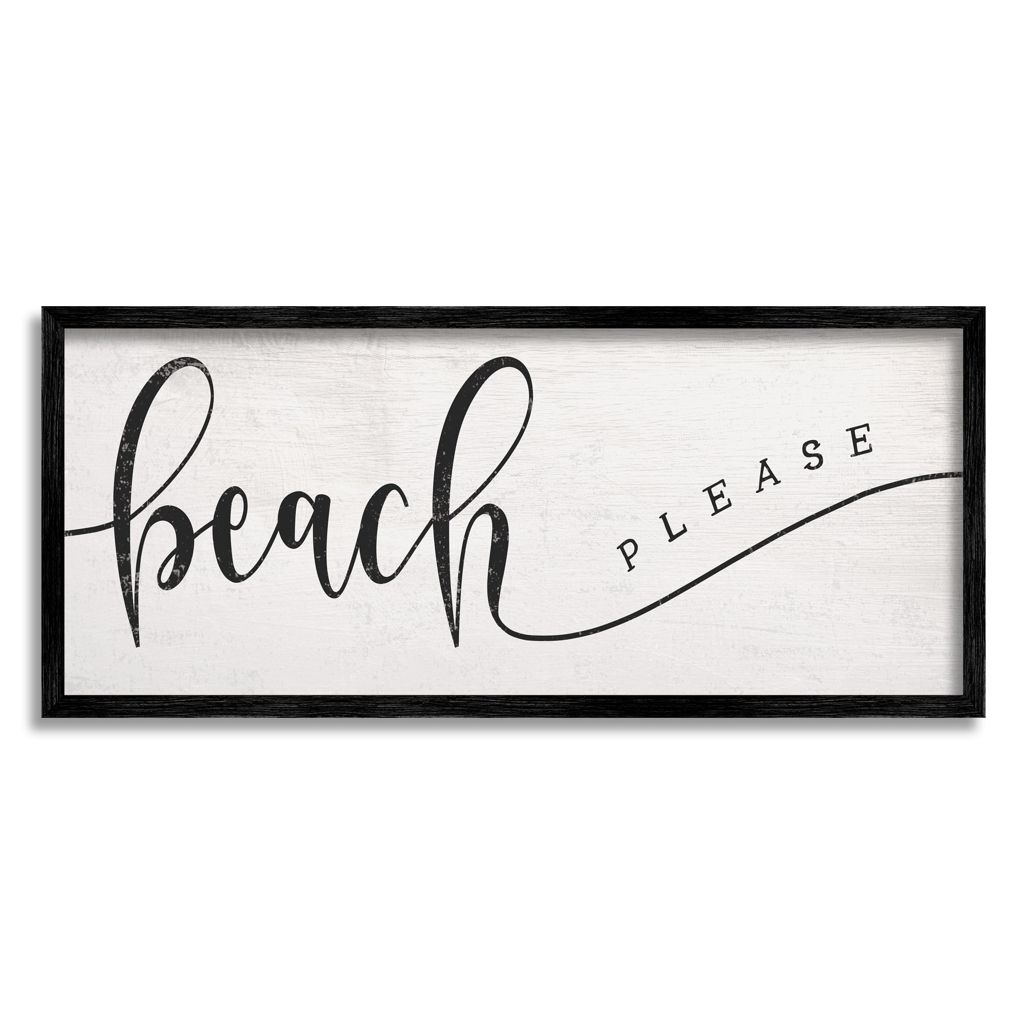 Stupell Home Décor Industries Beach Please Nautical Pun Playful Wave Font, 10 x 24, Designed by Daphne Polselli