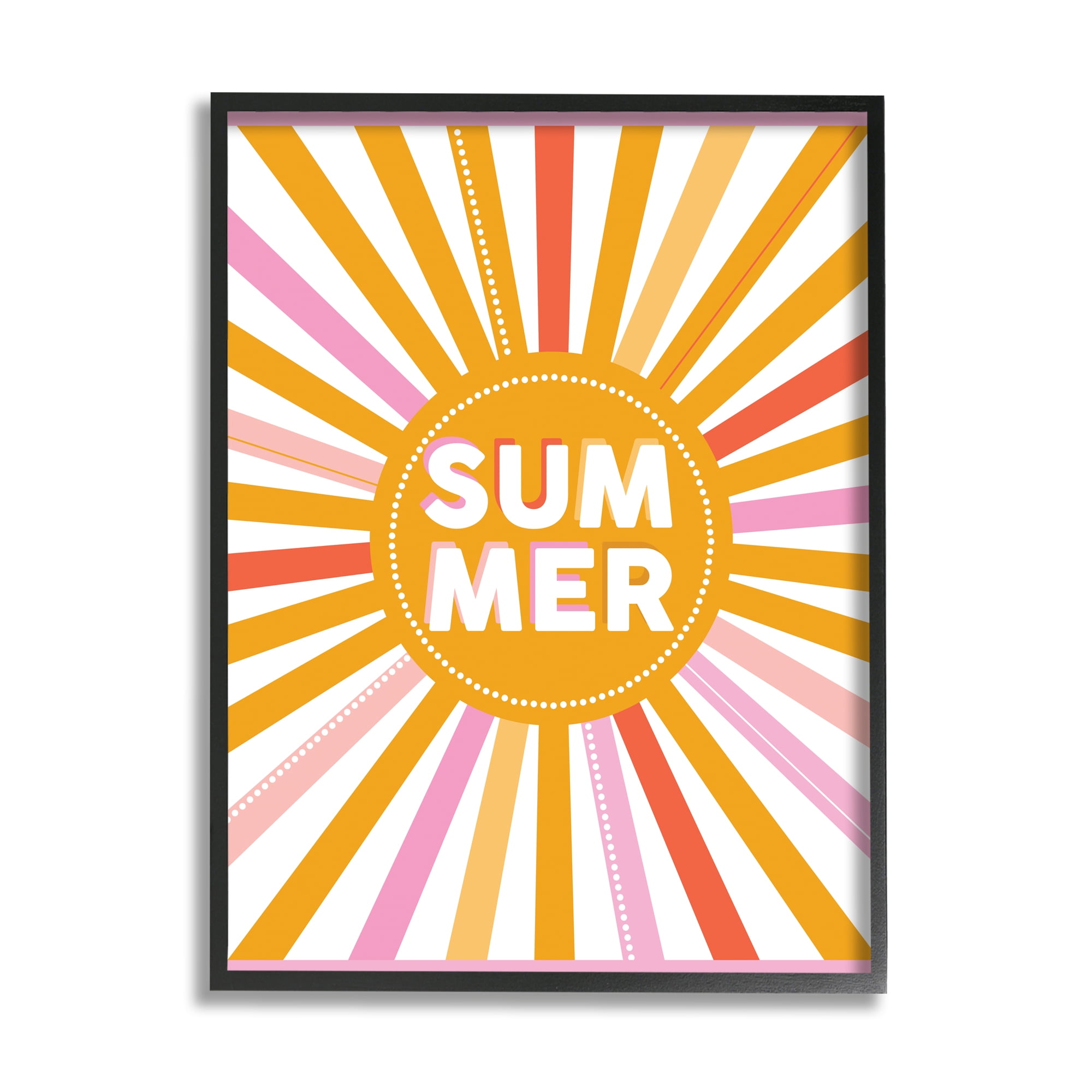 Stupell Home Décor Industries Bold Summer Typography Playful Rainbow Sun Rays , 16 x 20, Designed by Angela Nickeas