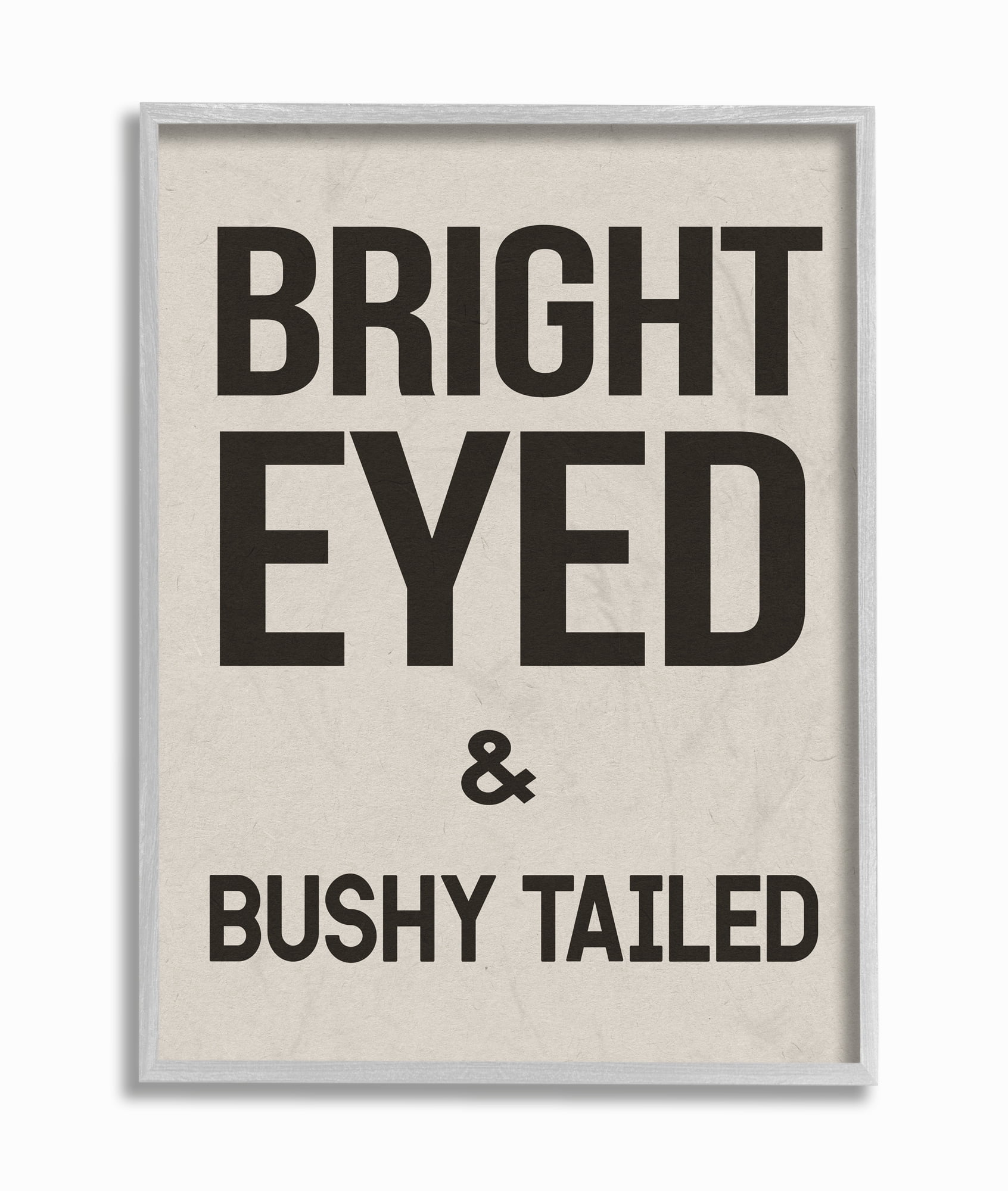 Stupell Home Décor Industries Bright Eyed And Bushy Tailed Textured Word Design Framed Wall Art by Daphne Polselli
