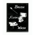 thumbnail image 1 of Stupell Home Décor Industries Brush Flush Wash Bathroom Black And White Word Design Framed Wall Art by The Saturday Evening Post, 1 of 1