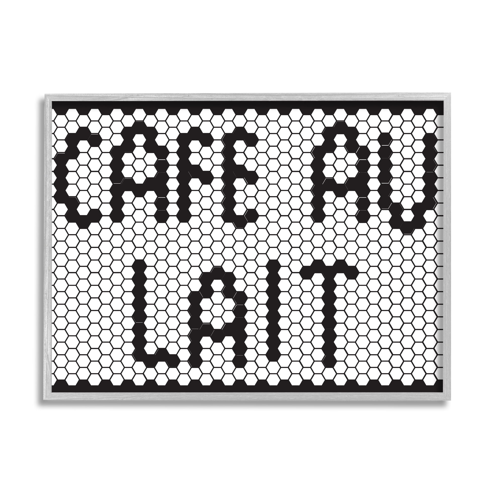 Stupell Home Décor Industries Café Au Lait Sign Geometric Hexagon Pattern 16 x 20 Designed by Elizabeth Medley