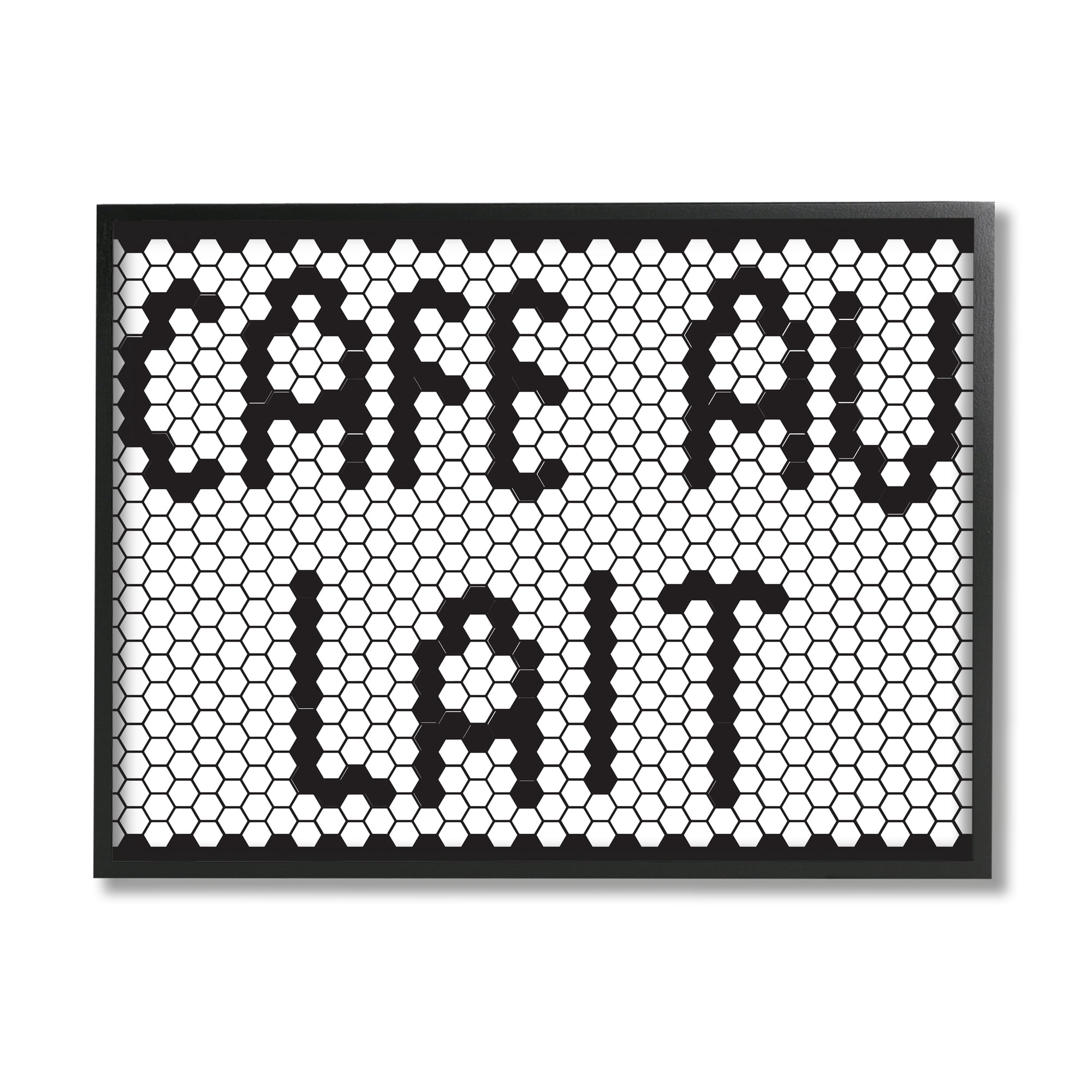 Stupell Home Décor Industries Café Au Lait Sign Geometric Hexagon Pattern 16 x 20 Designed by Elizabeth Medley