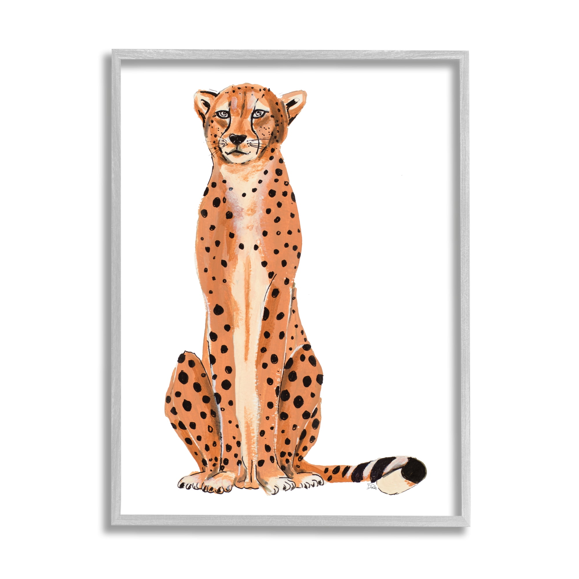 Stupell Home Décor Industries Cheetah Sitting Down Relaxed Orange Black Spots 24 x 30 Designed by Patricia Pinto