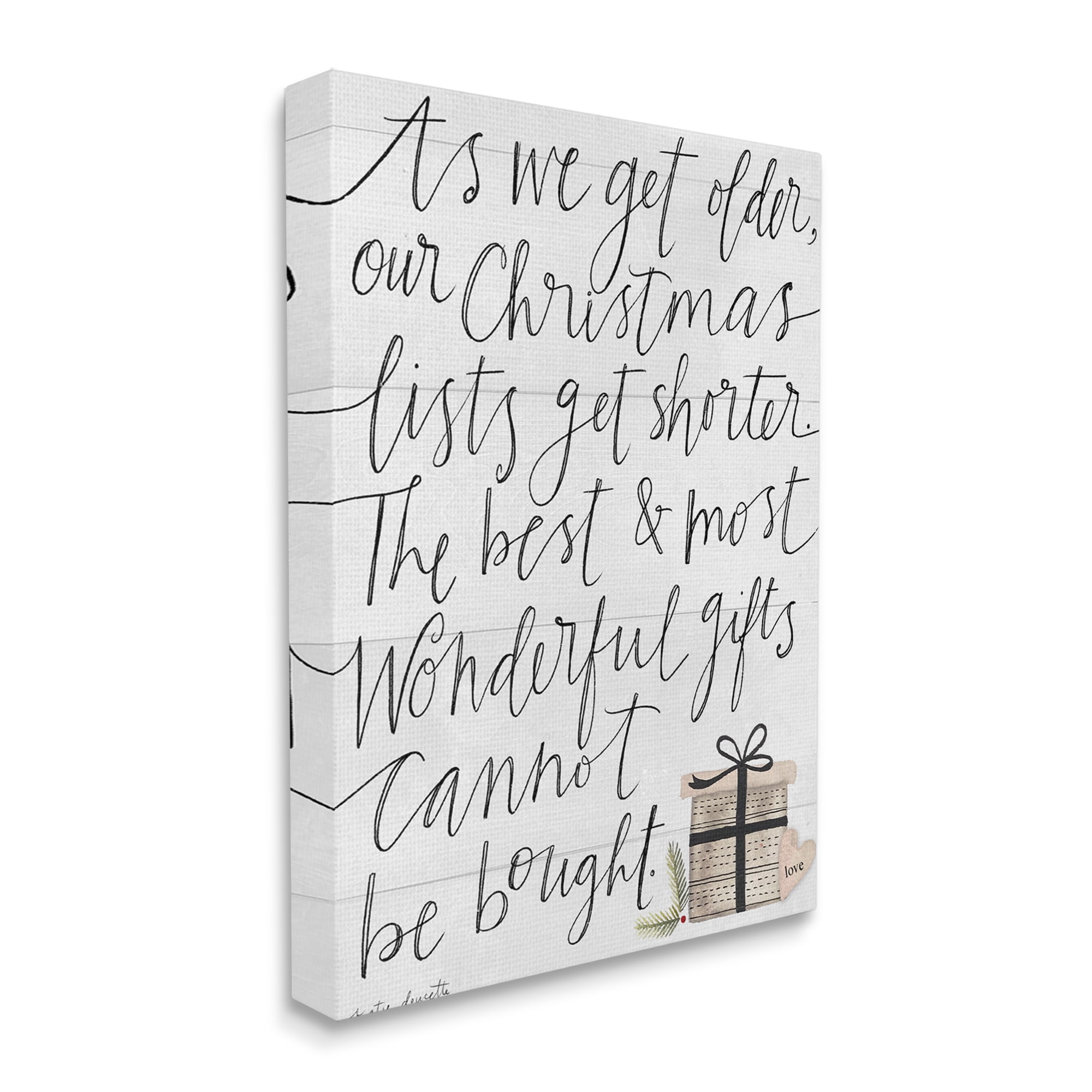 Stupell Home Décor Industries Christmas Lists Get Shorter Motivational Phrase Holiday Happiness 36 x 48 Designed by Katie Doucette