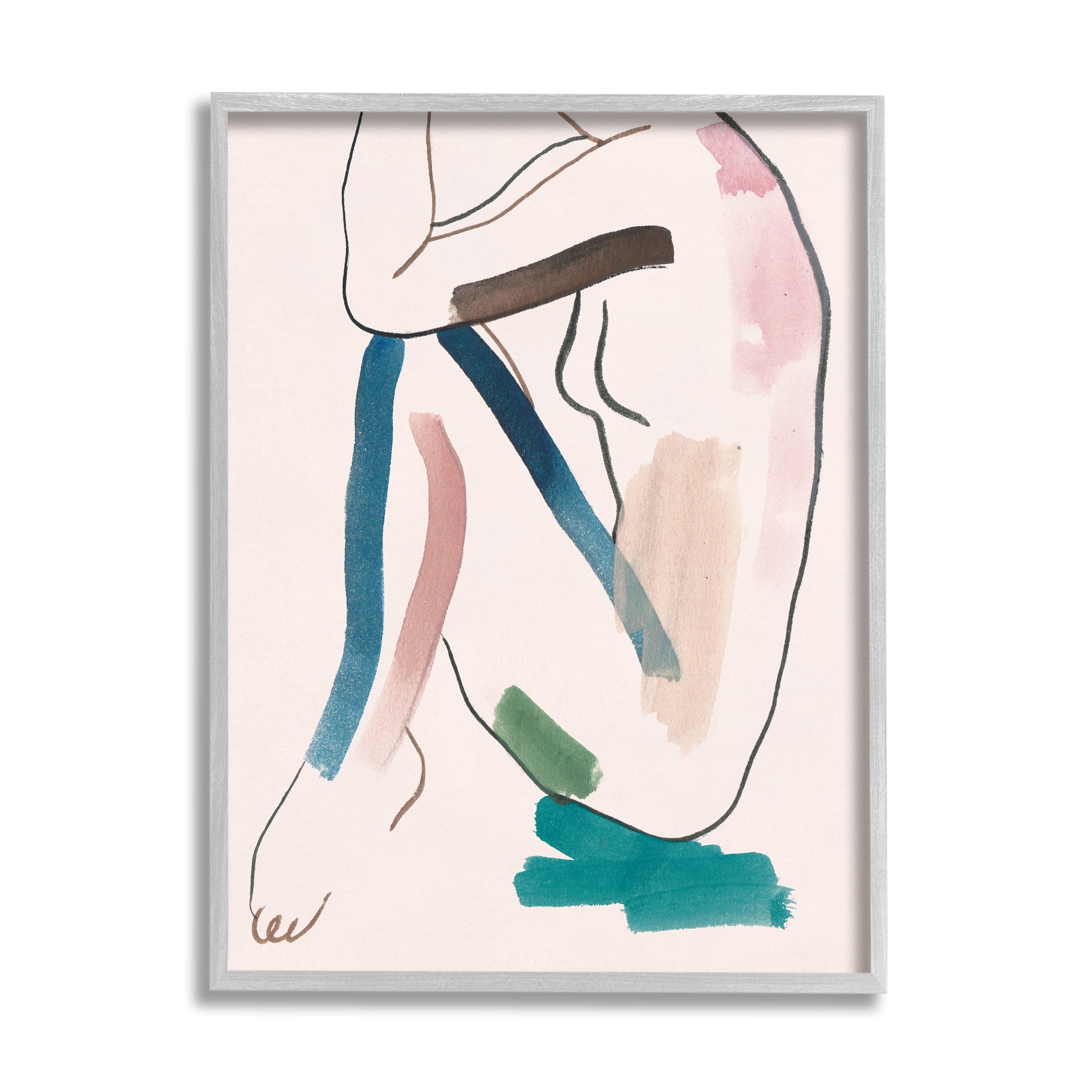 Stupell Home Décor Industries Conceptual Crouched Female Figure Resting Bold Lines, 24 x 30, Designed by Melissa Wang