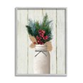 thumbnail image 1 of Stupell Home Décor Industries Country Holiday Jar Pine Needles Christmas Berries Gray Framed Design by Ziwei Li, 1 of 6