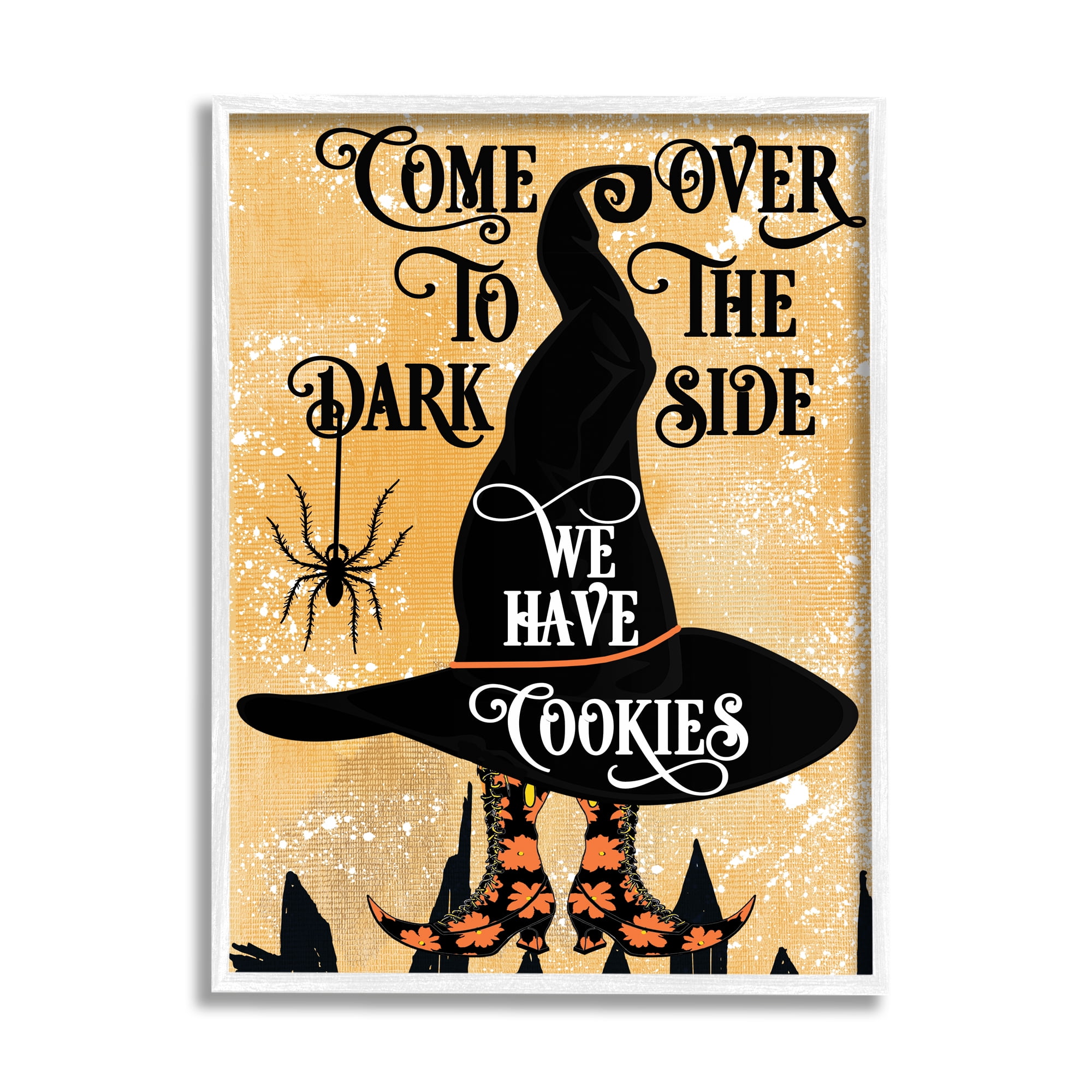 Stupell Home Décor Industries Dark Side Has Cookies Festive Halloween Witch Hat, 11 x 14, Designed by Jill Meyer