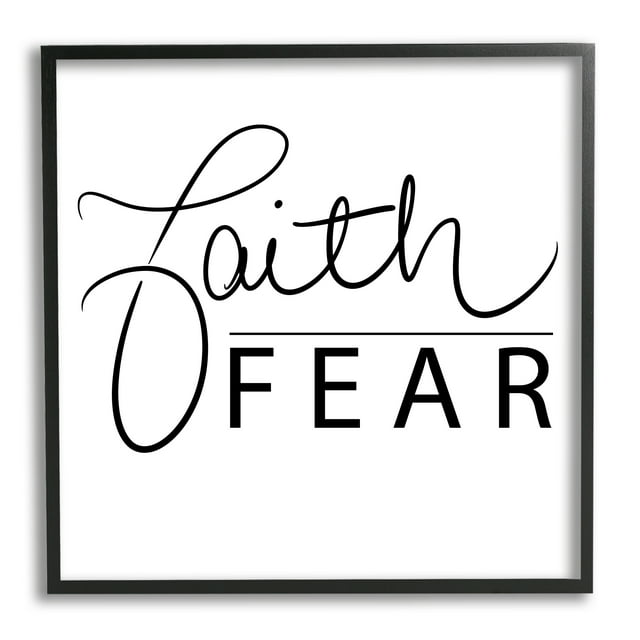 Stupell Home Décor Industries Faith Over Fear Motto Minimal Clean Typography, 12 x 12, Designed by SD Graphics Studio