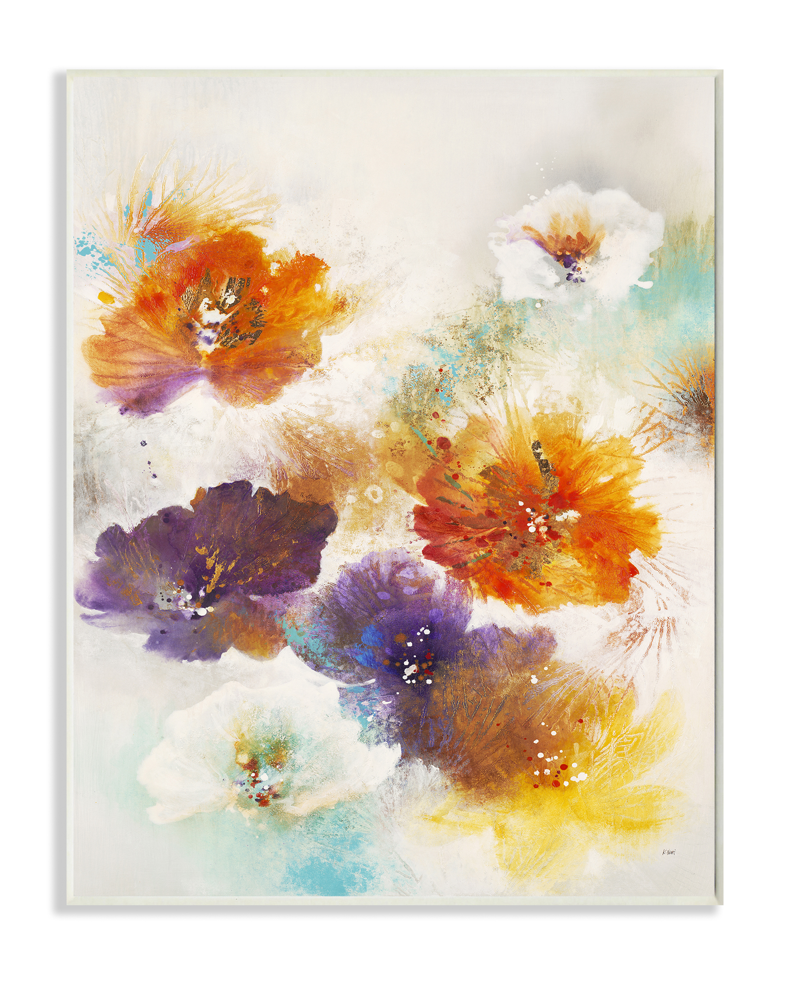 Stupell Home Décor Industries Flower Marks Abstract Painting Wood Plaque by Third and Wall