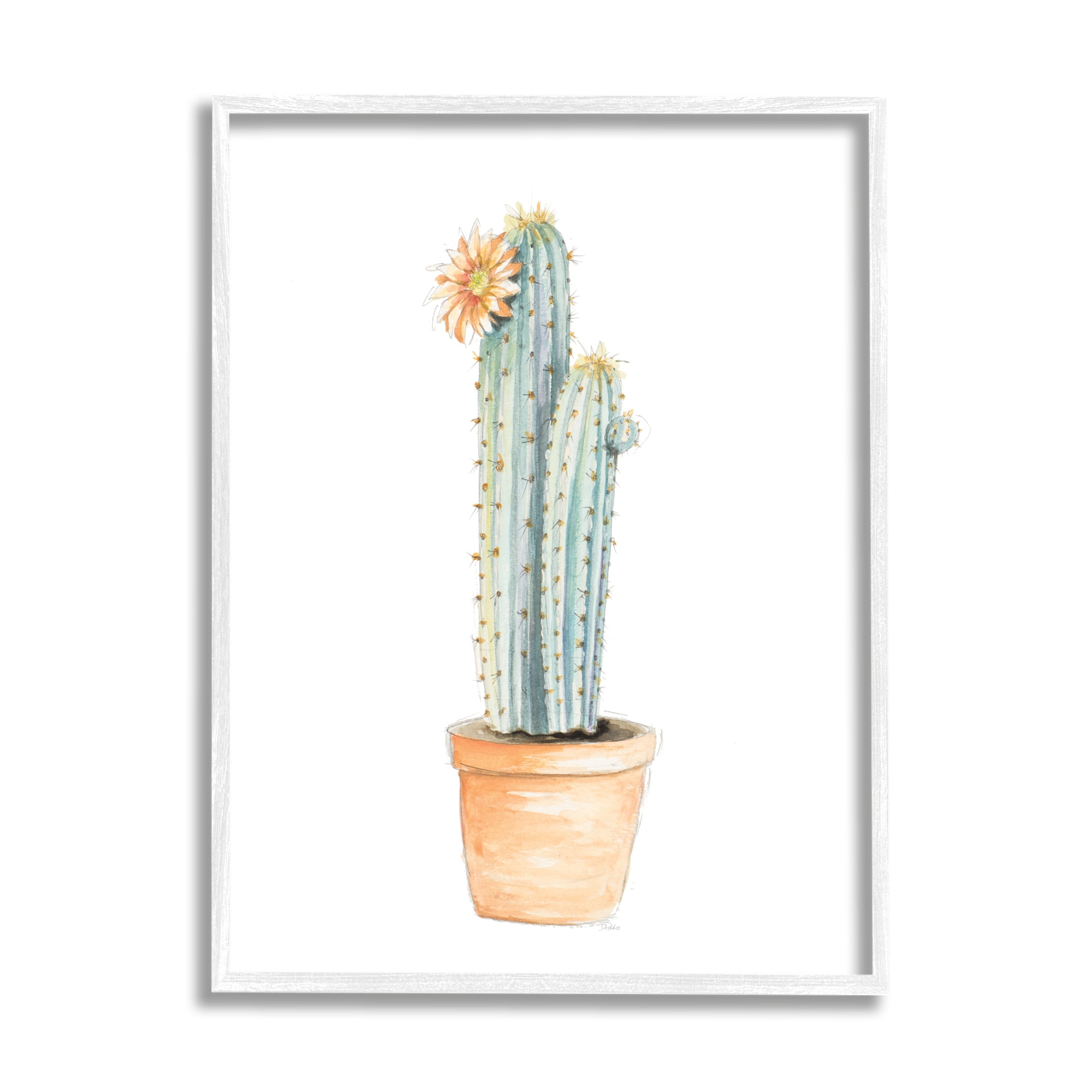 Stupell Home Décor Industries Flowering Cactus Pop Minimal Southwestern Tones, 24 x 30, Designed by Patricia Pinto