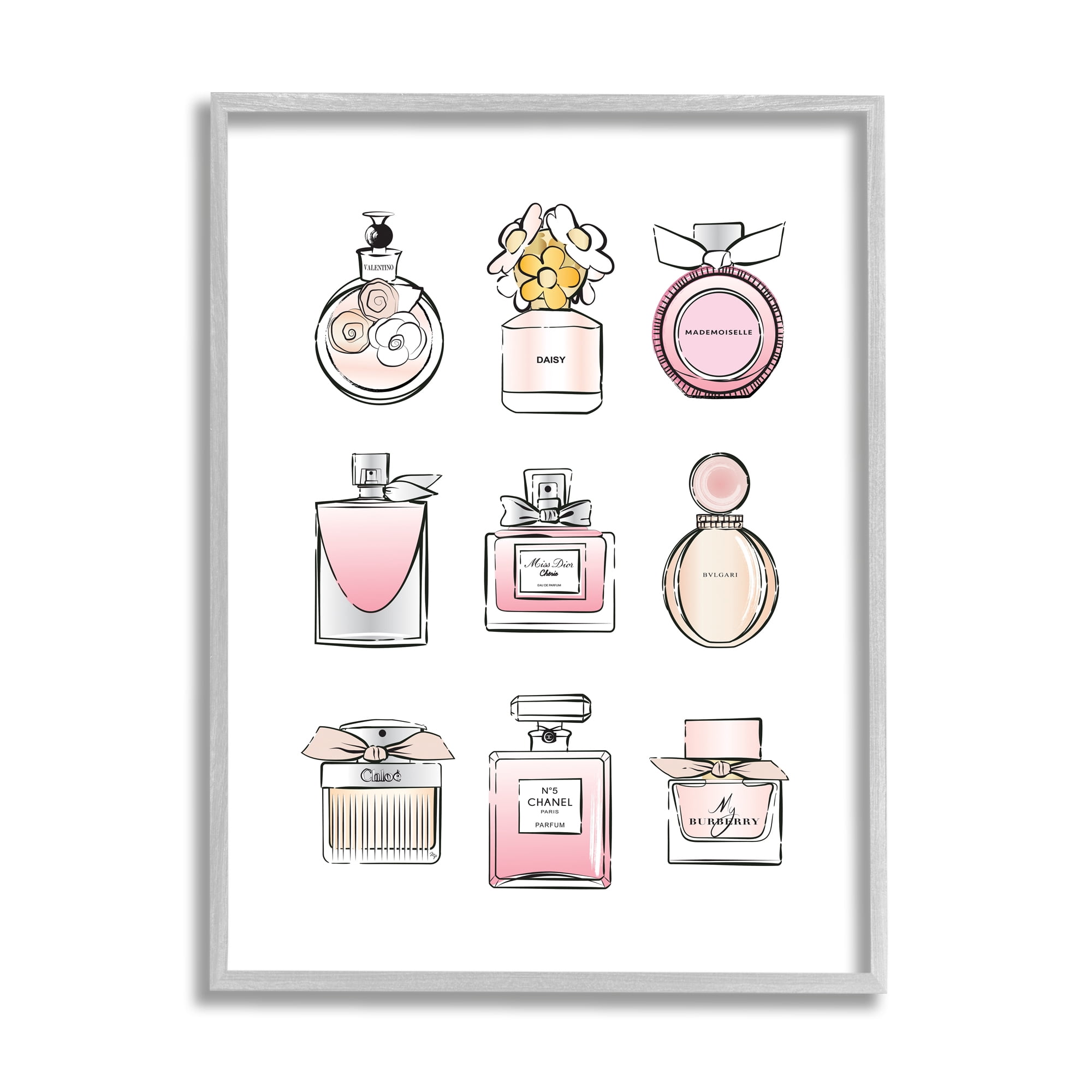 Stupell Home Décor Industries Fragrance Bottle Glamour Chic Modern Fashion Illustrations, 24 x 30, Designed by Martina Pavlova
