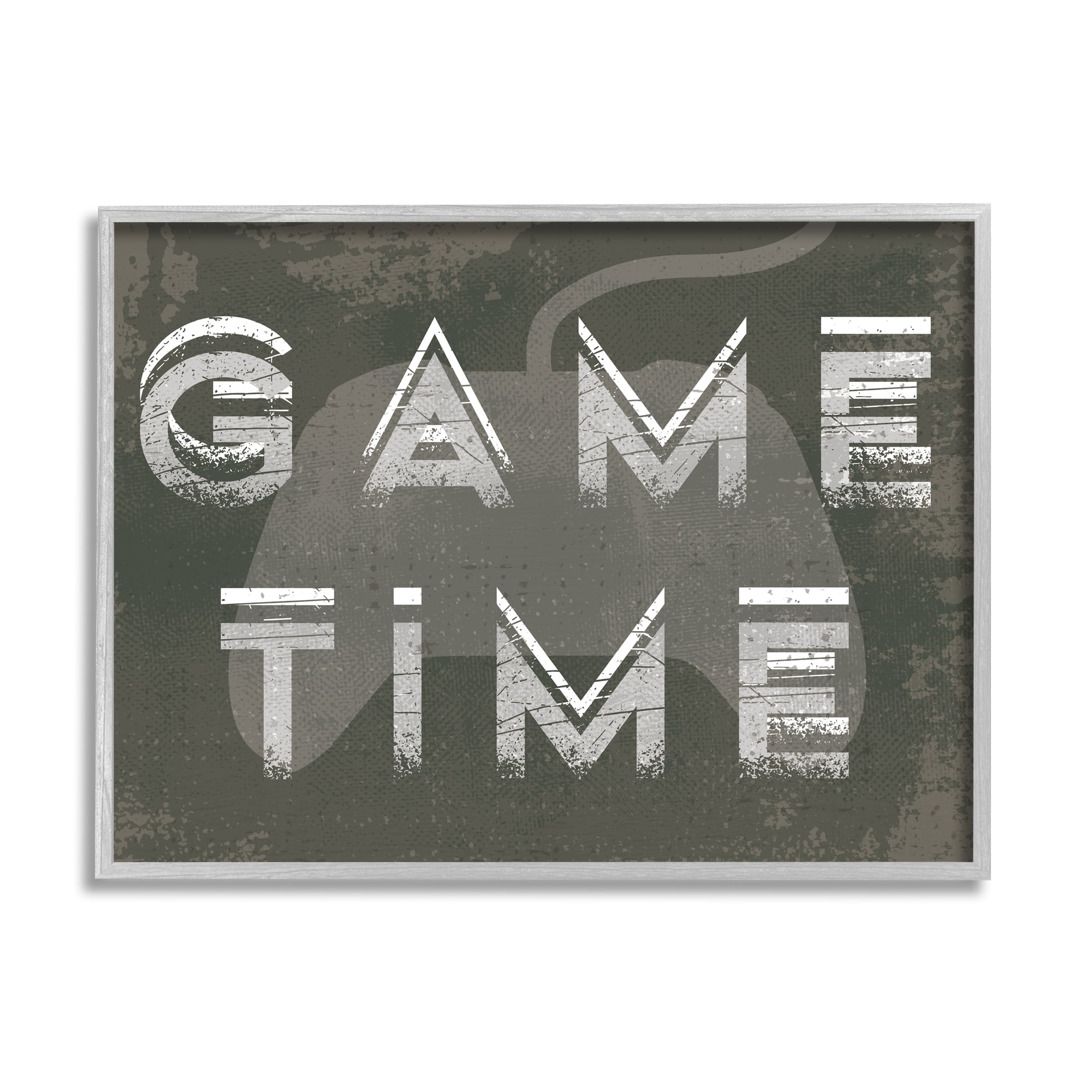 Stupell Home Décor Industries Game Time Distressed Typography Modern Video Gamer, 24 x 30, Designed by Daphne Polselli