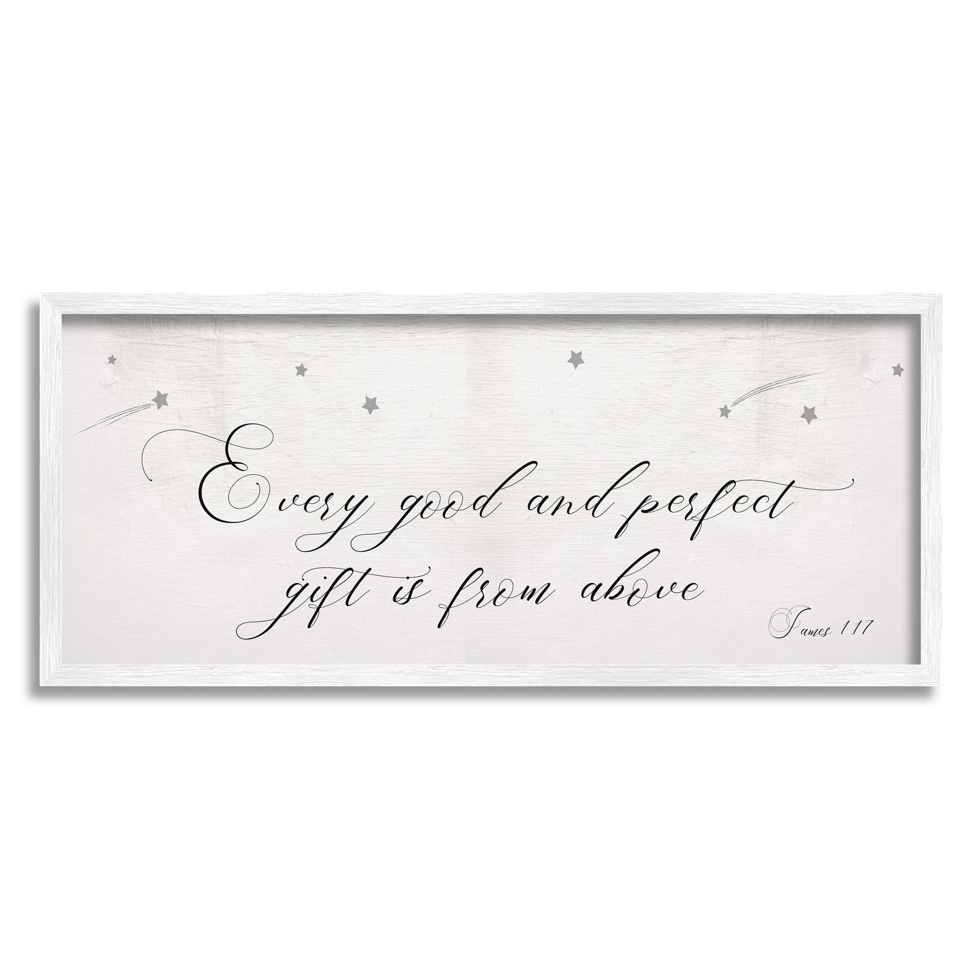 Stupell Home Décor Industries Good Perfect Gift From Above Sentiment Shooting Stars, 10 x 24, Designed by Daphne Polselli