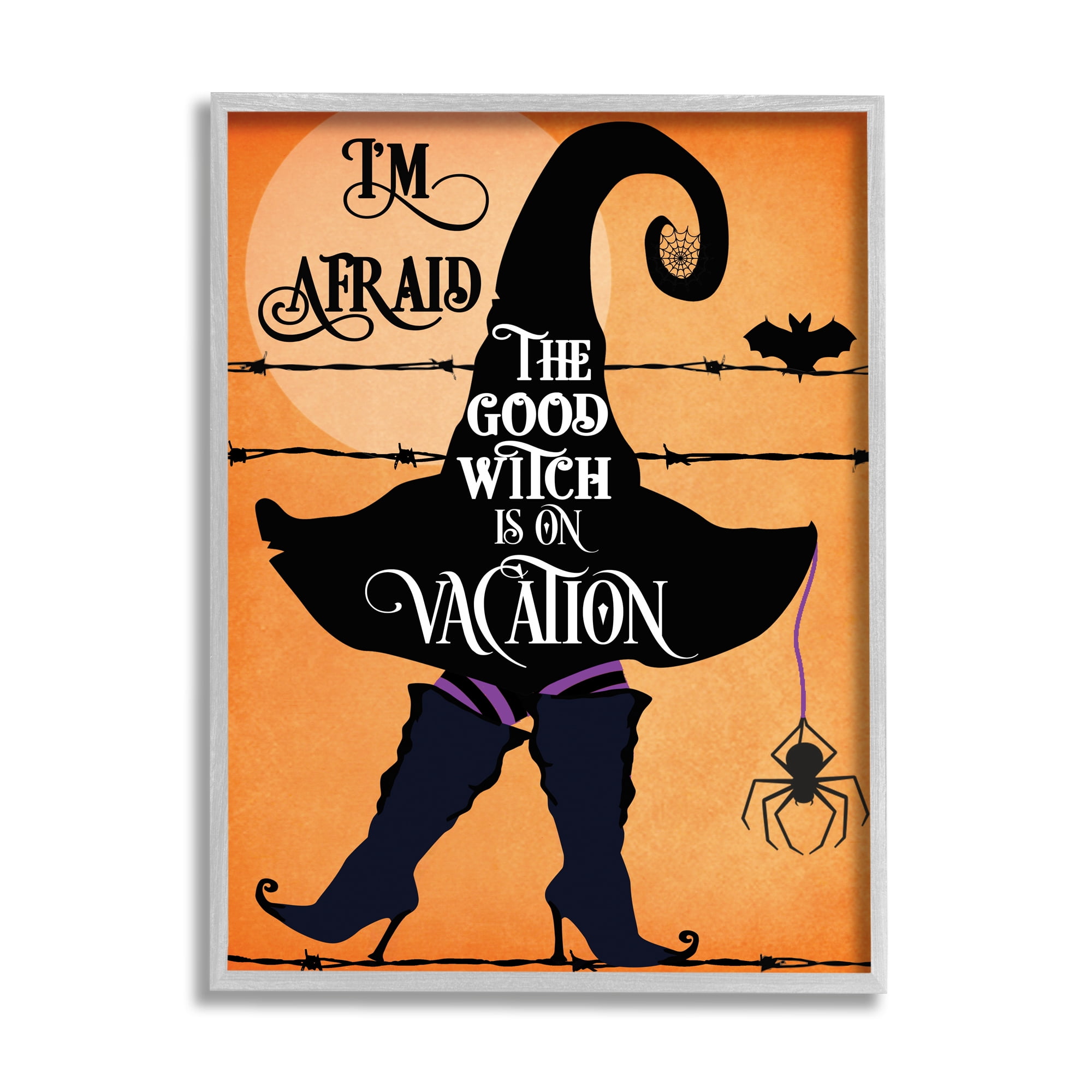 Stupell Home Décor Industries Good Witch On Vacation Fun Festive Halloween Fantasy, 11 x 14, Designed by Jill Meyer