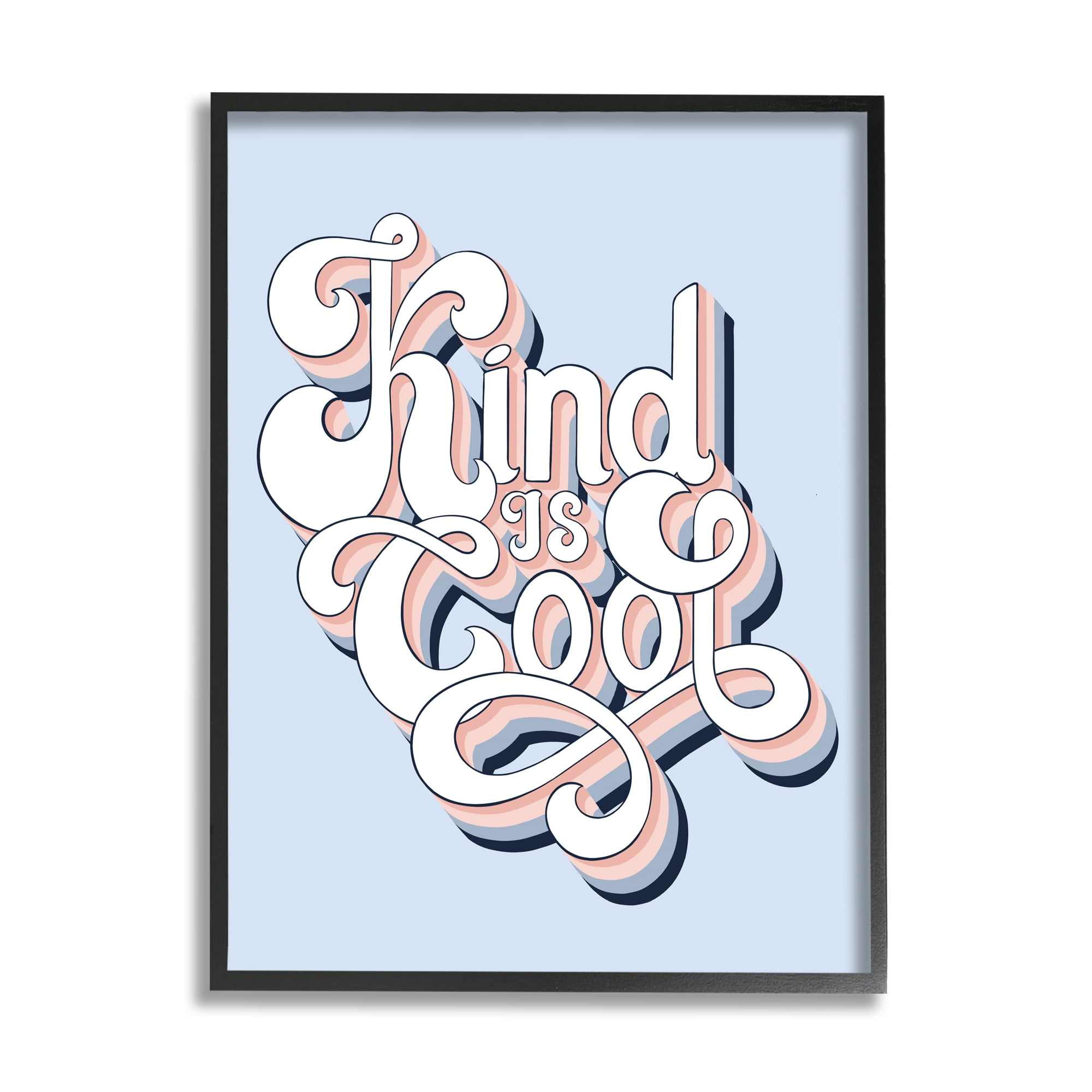 Stupell Home Décor Industries Kind Is Cool Sentiment Groovy Retro Typography, 11 x 14, Designed by Jo Taylor