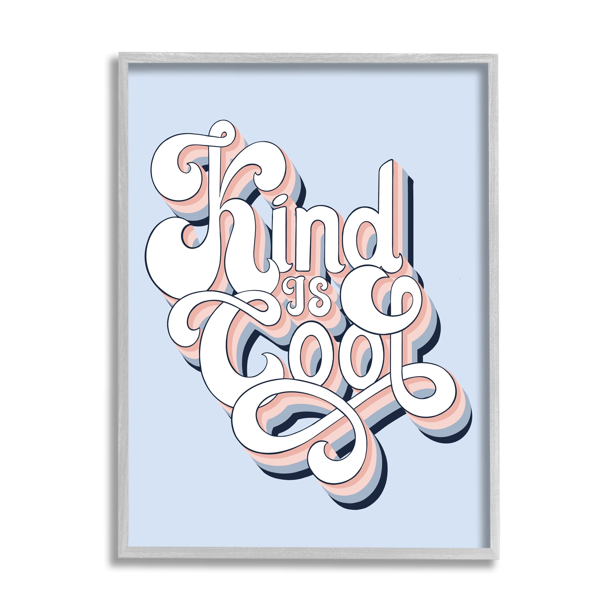 Stupell Home Décor Industries Kind Is Cool Sentiment Groovy Retro Typography, 11 x 14, Designed by Jo Taylor