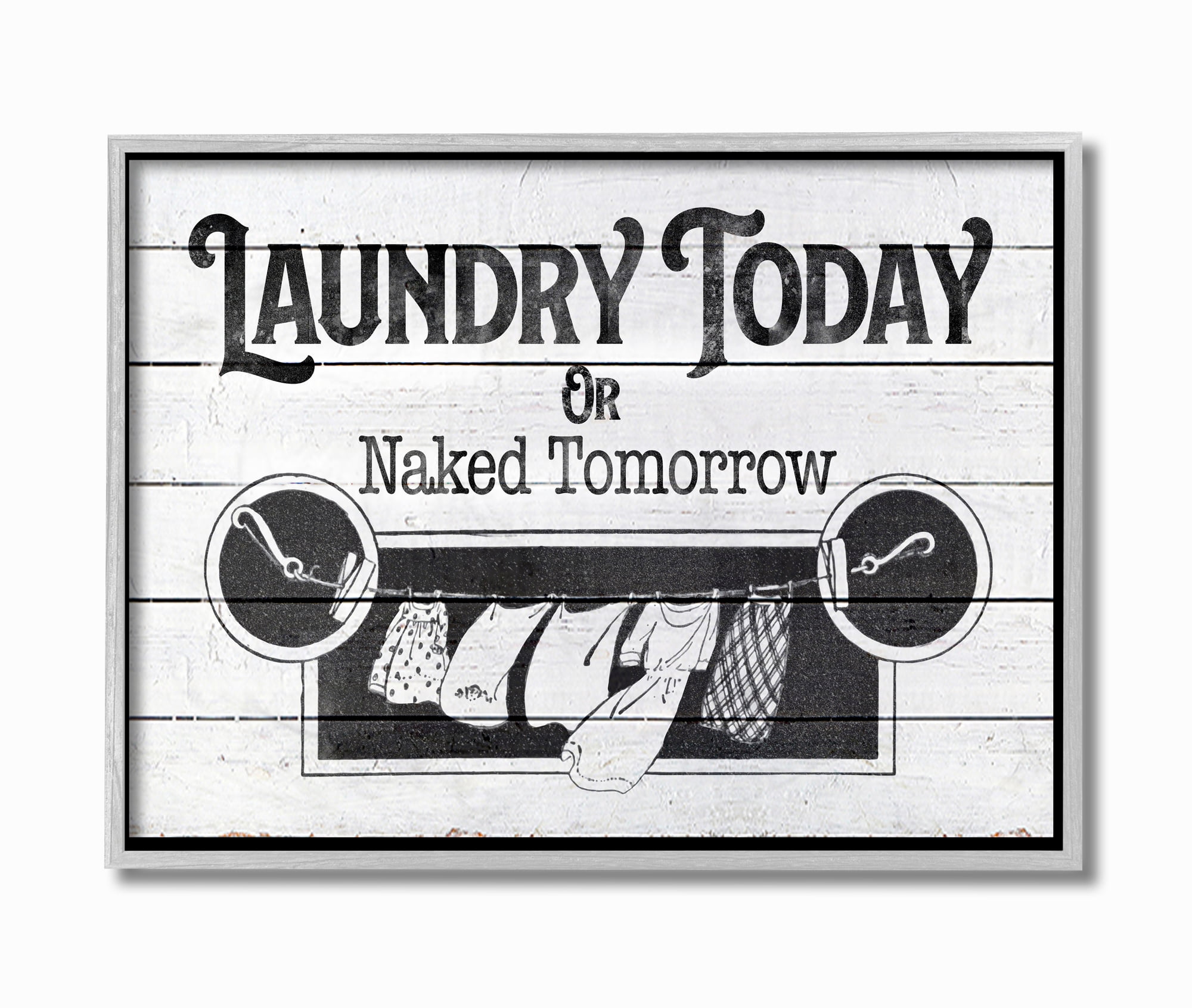 Stupell Home Décor Industries Laundry Today Funny Bathroom Word Design Framed Wall Art by The Saturday Evening Post