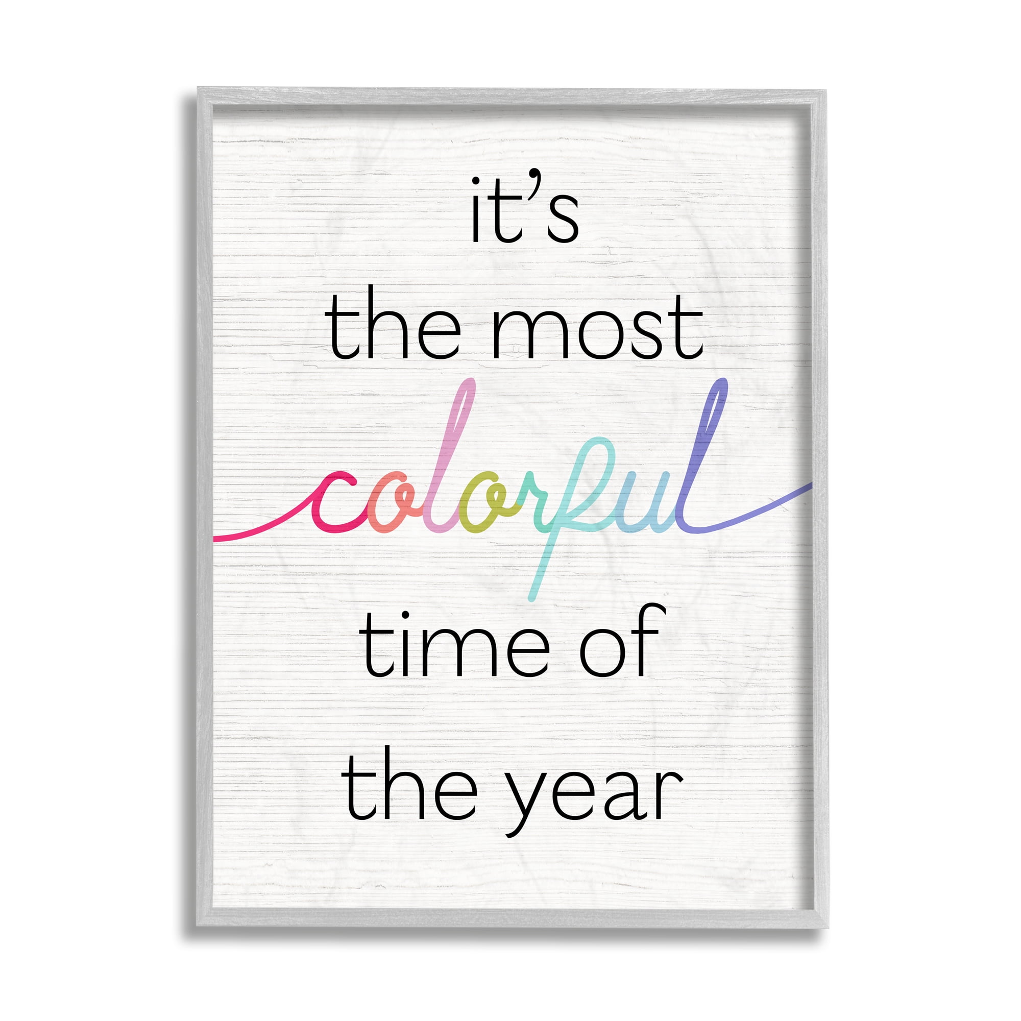 Stupell Home Décor Industries Most Colorful Time Whimsical Winter Holiday Gray Framed Design by Daphne Polselli