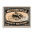 thumbnail image 1 of Stupell Home Décor Industries Motorcycle Safety Matches Grey Tan Bike Rider, 24 x 30, Designed by Mark Rogan, 1 of 7