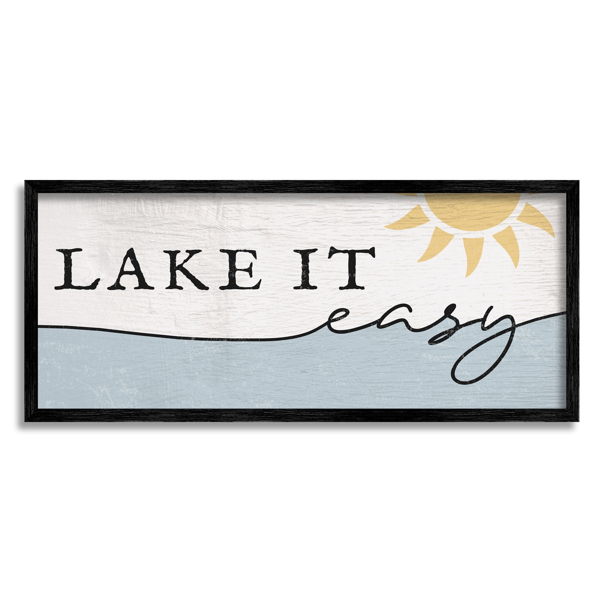 Stupell Home Décor Industries Nautical Pun Lake It Easy Phrase Sunny Water, 13 x 30, Designed by Daphne Polselli