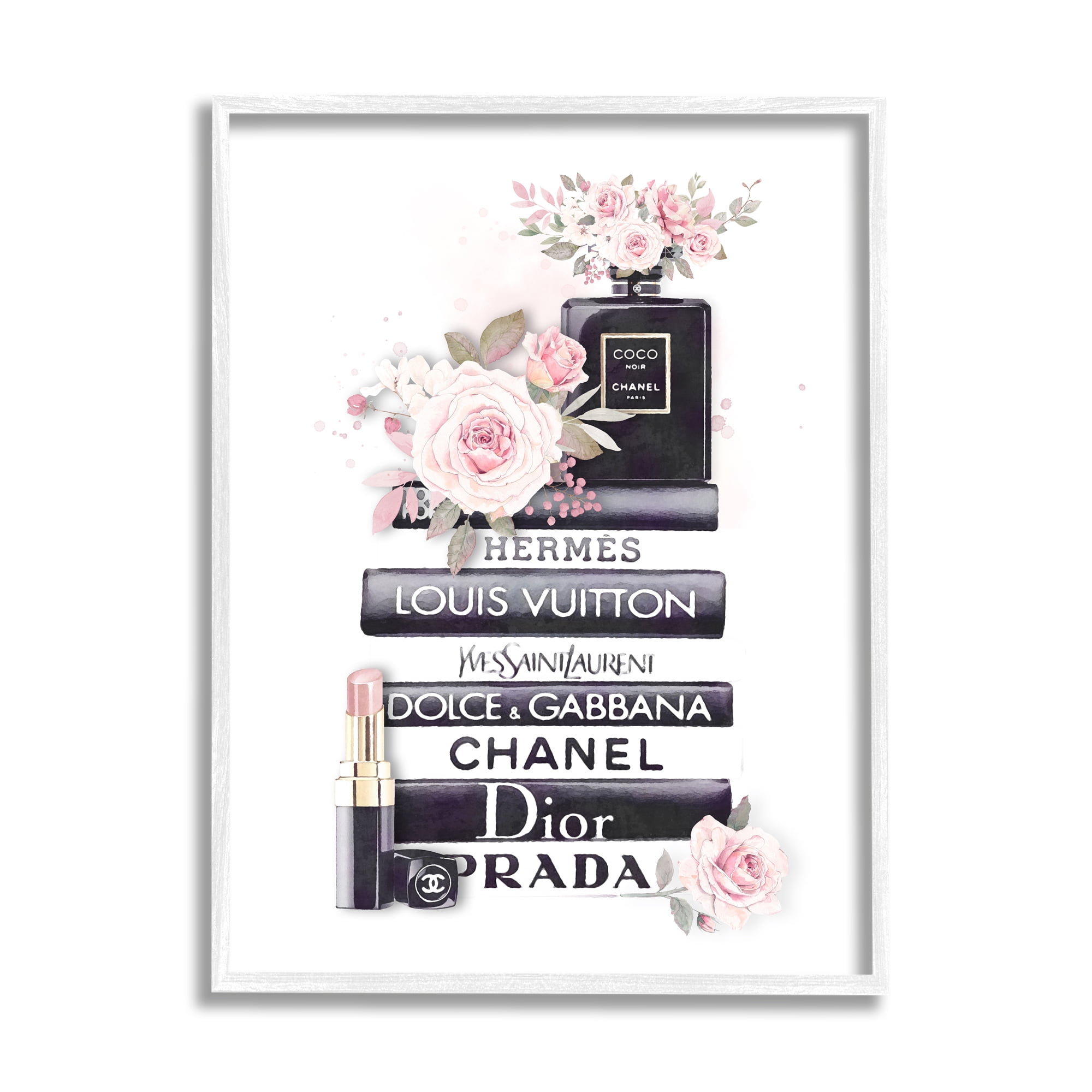 Stupell Home Décor Industries Pink Roses and Toiletries Fashion Glam Bookstack, 11 x 14, Designed by Ros Ruseva