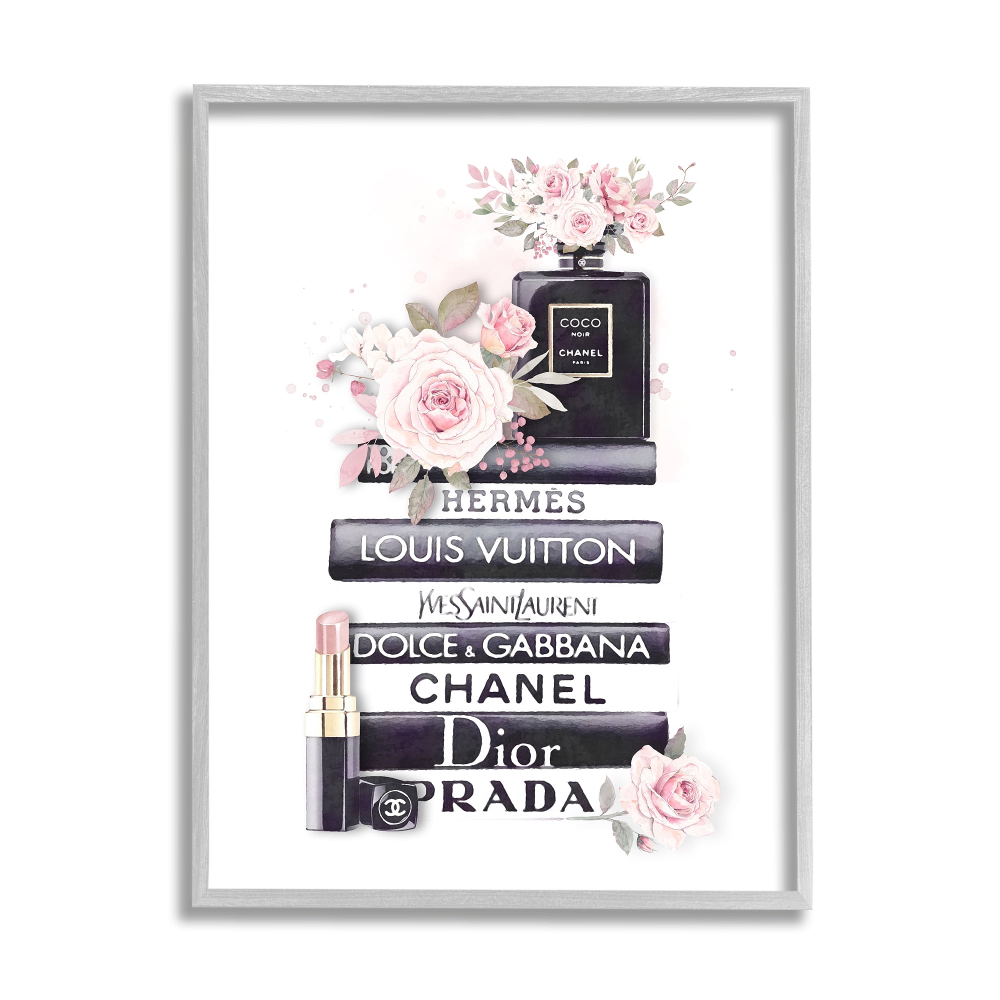Stupell Home Décor Industries Pink Roses and Toiletries Fashion Glam Bookstack, 24 x 30, Designed by Ros Ruseva