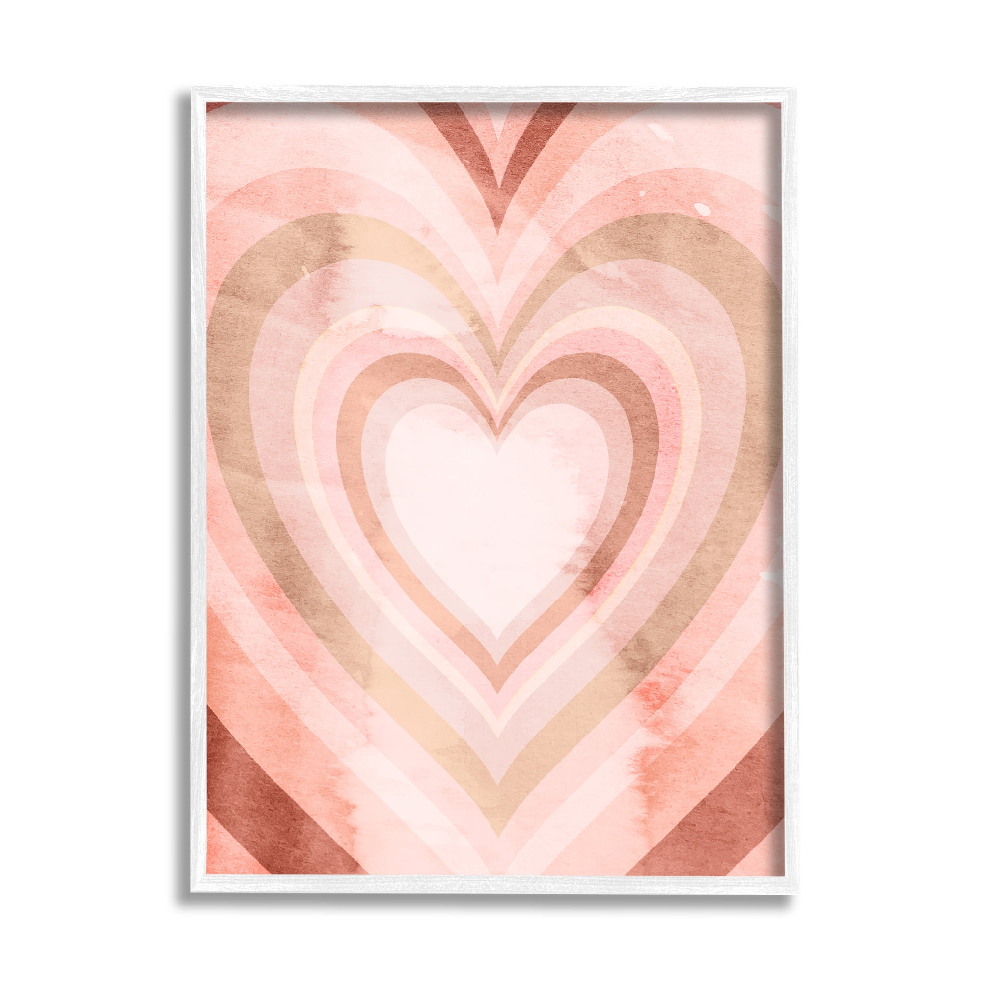 Stupell Home Décor Industries Retro Pink Heart Kaleidoscopic Pop Pattern, 11 x 14, Designed by Daphne Polselli