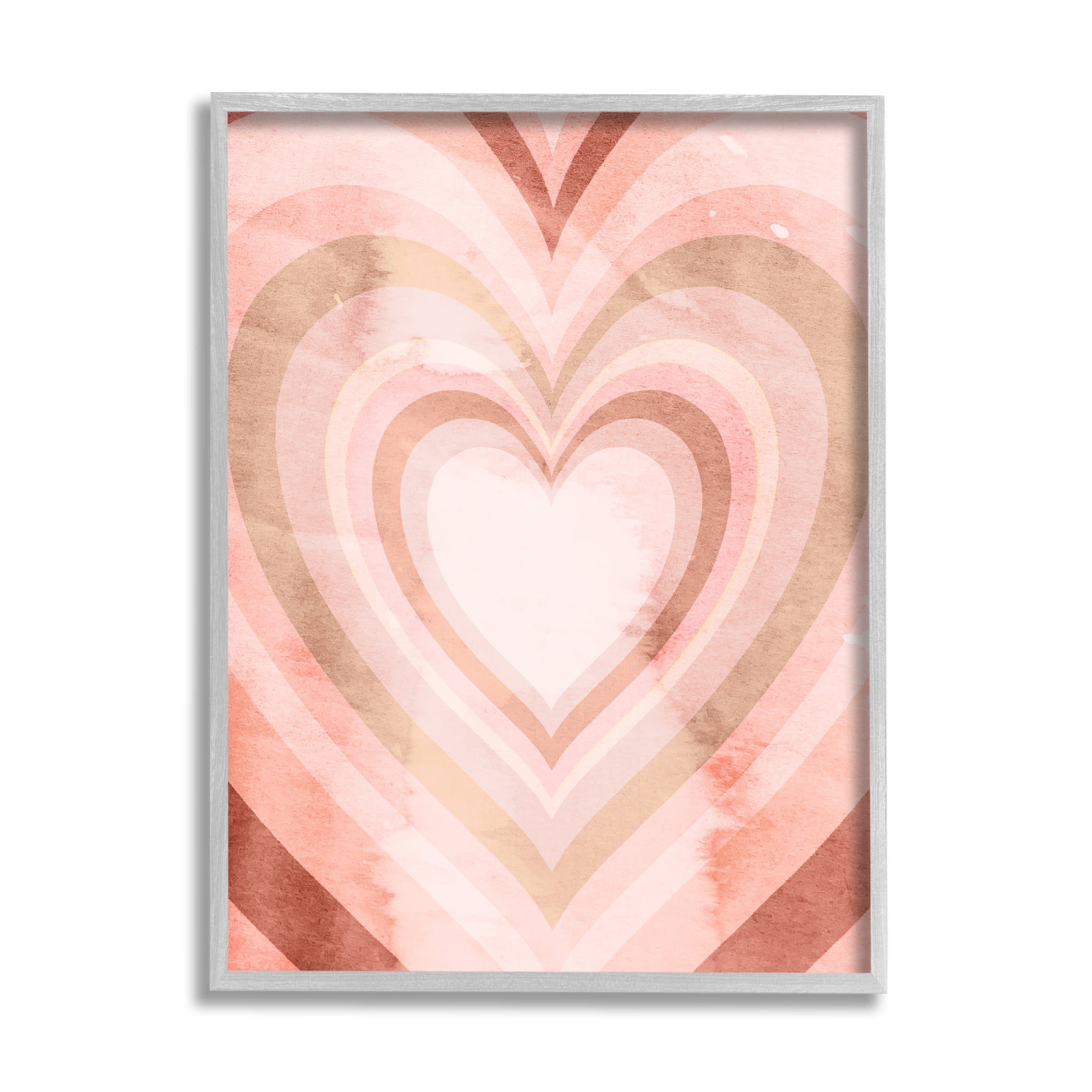 Stupell Home Décor Industries Retro Pink Heart Kaleidoscopic Pop Pattern, 16 x 20, Designed by Daphne Polselli