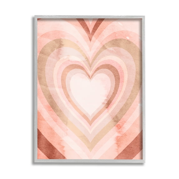 Stupell Home Décor Industries Retro Pink Heart Kaleidoscopic Pop Pattern, 24 x 30, Designed by Daphne Polselli