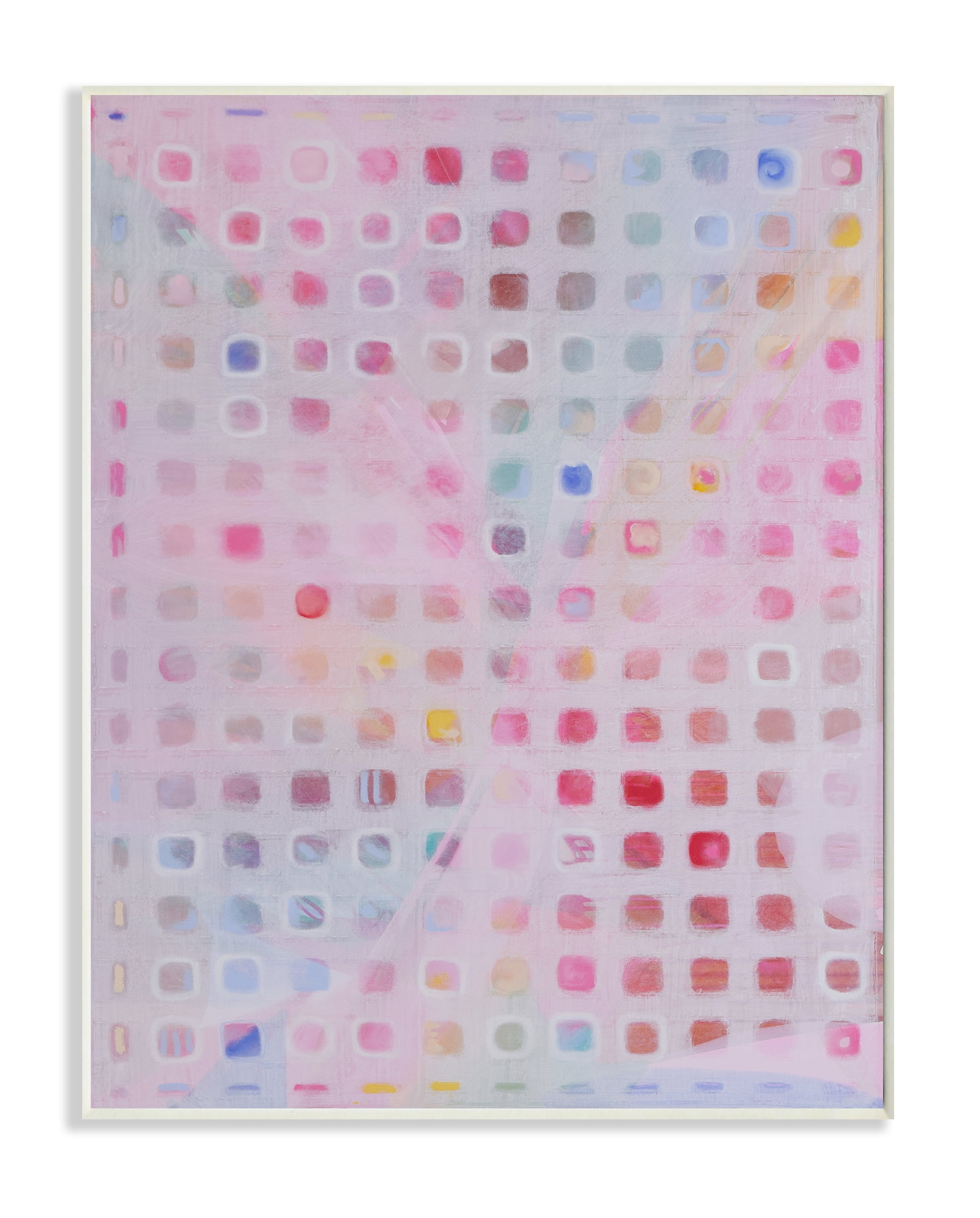 Stupell Home Décor Industries Square Pattern Abstract Pink Red Painting Wood Plaque by Third and Wall