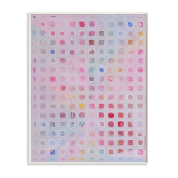 Stupell Home Décor Industries Square Pattern Abstract Pink Red Painting Wood Plaque by Third and Wall