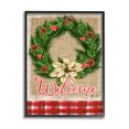 thumbnail image 1 of Stupell Home Décor Industries Traditional Welcome Text Cottage Wreath Pinecones Black Framed Design by Sheri Hart, 1 of 6