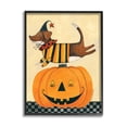 thumbnail image 1 of Stupell Home Décor Industries Vintage Carved Pumpkin Halloween Dog Illustration Black Framed Design by Bernadette Deming, 1 of 6