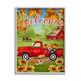 thumbnail image 1 of Stupell Home Décor Industries Welcome Red Farm Truck Autumn Leaves Gray Framed Design by Sheri Hart, 1 of 6