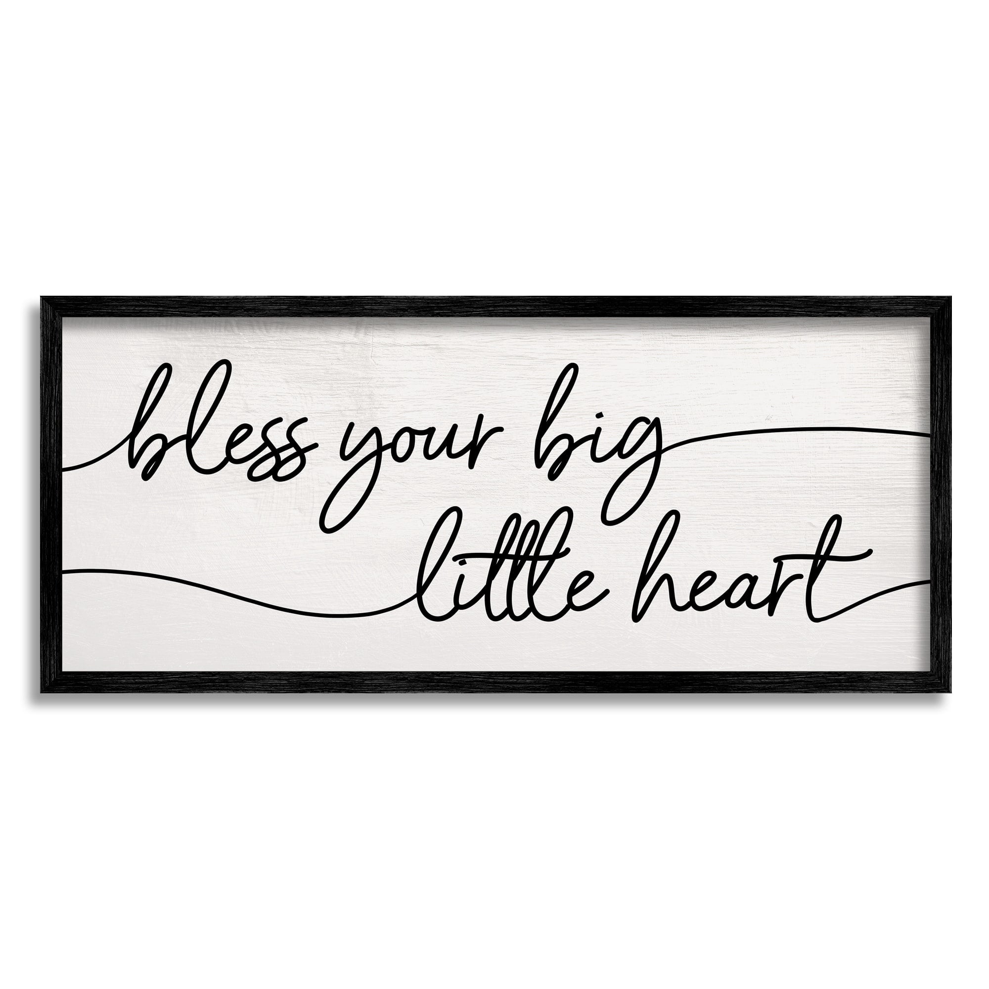 Stupell Home Décor Industries Your Big Little Heart Phrase Soft Country Script, 10 x 24, Designed by Daphne Polselli