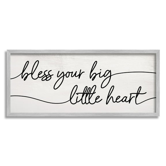 Stupell Industries Your Big Little Heart Phrase Soft Country Script, 10 x 24, Designed by Daphne Polselli