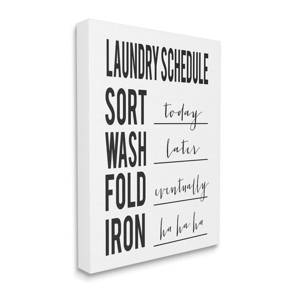 Stupell Home Décor Laundry Schedule Sort Today Wash Later Funny Phrases, 16 x 20, Designed by Lettered and Lined