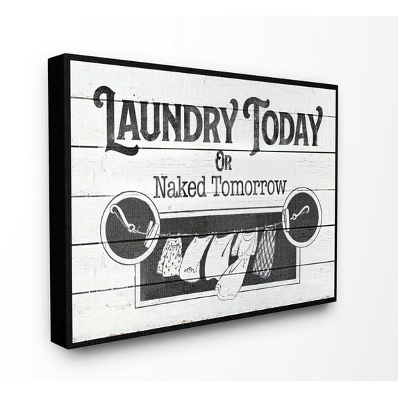 Stupell Home Décor Laundry Today Funny Bathroom Word Design Canvas Wall Art by the Saturday Evening Post
