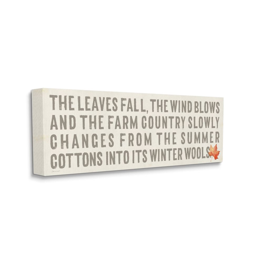 Stupell Home Décor Leaves Fall Autumn Seasonal Word Design Canvas Wall Art by Stephanie Workman Marriott