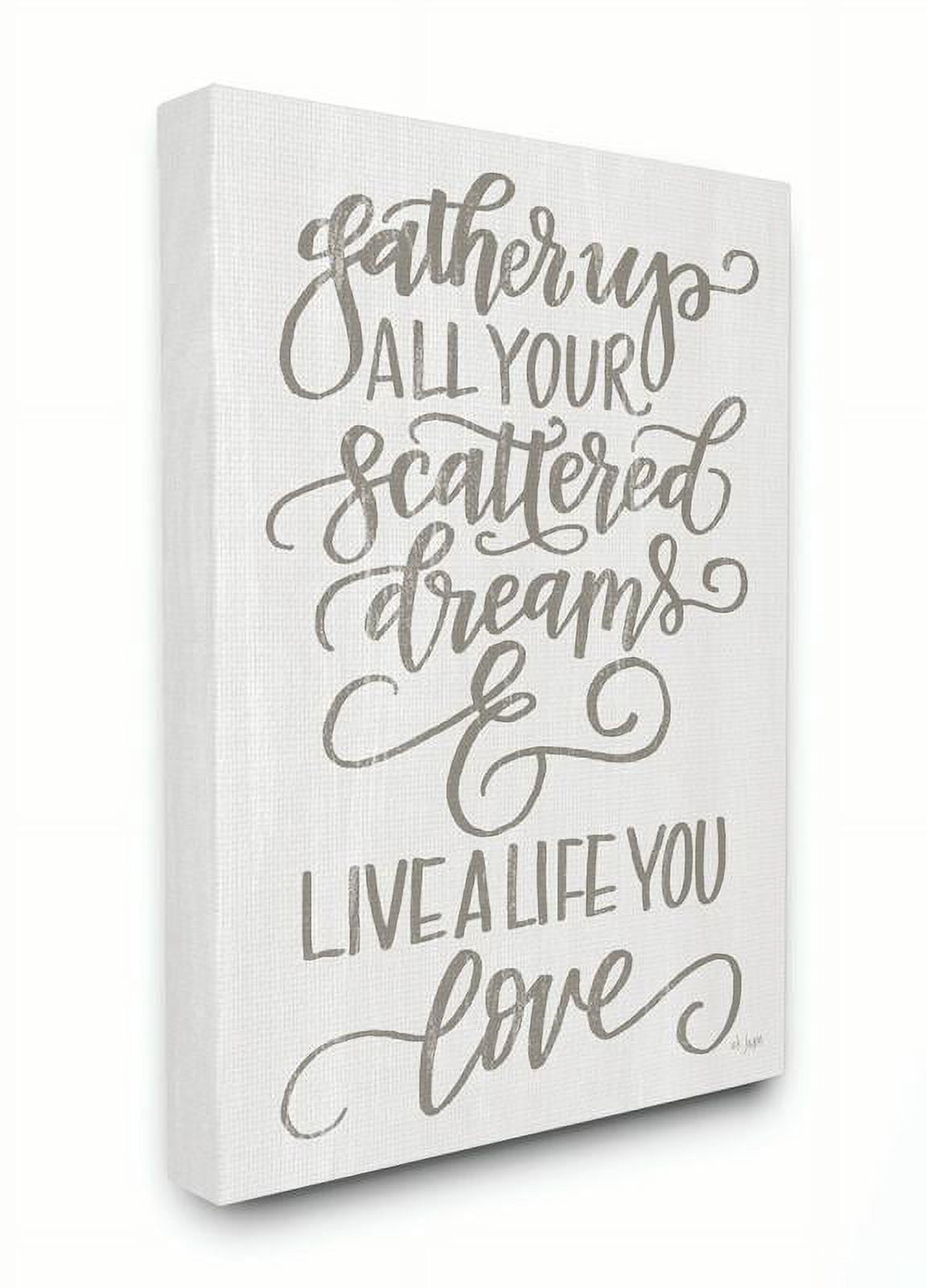 Stupell Home Décor Live a Life You Love Gray White Family Word Design Canvas Wall Art by Jaxn Blvd