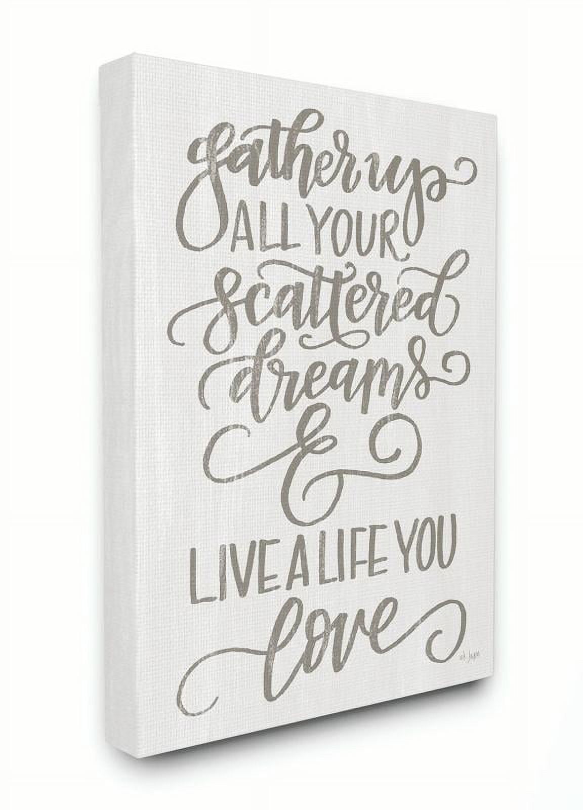 Stupell Home Décor Live a Life You Love Gray White Family Word Design Canvas Wall Art by Jaxn Blvd