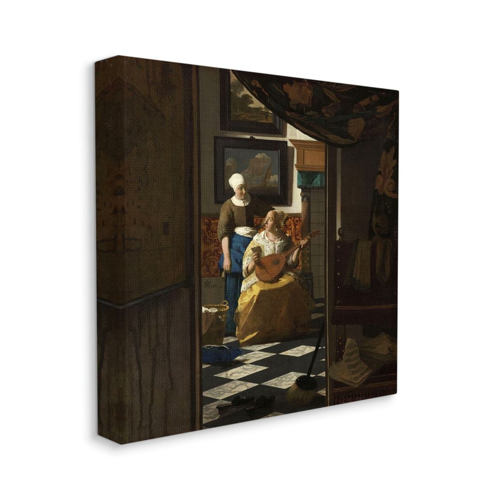 Stupell Home Décor Love Letter Renaissance Woman Classical Painting Canvas Wall Art by Johannes Vermeer