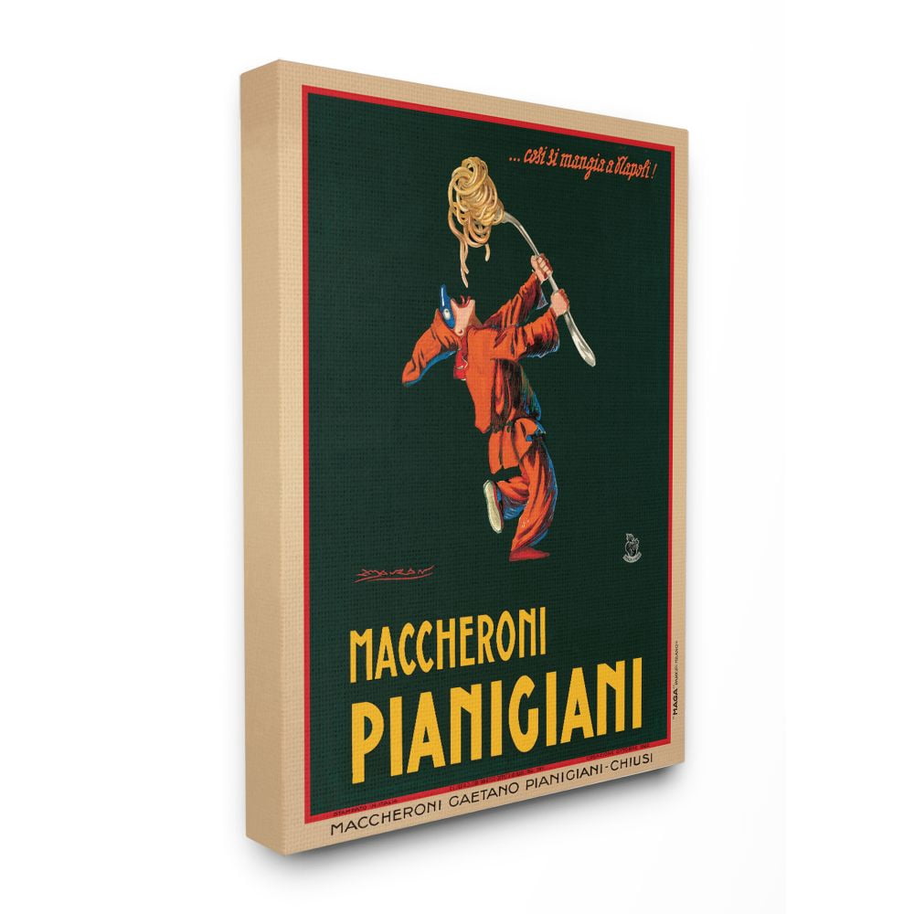 Stupell Home Décor Maccheroni Pianigiani Vintage Poster Food Design Canvas Wall Art by Marcello Dudovich