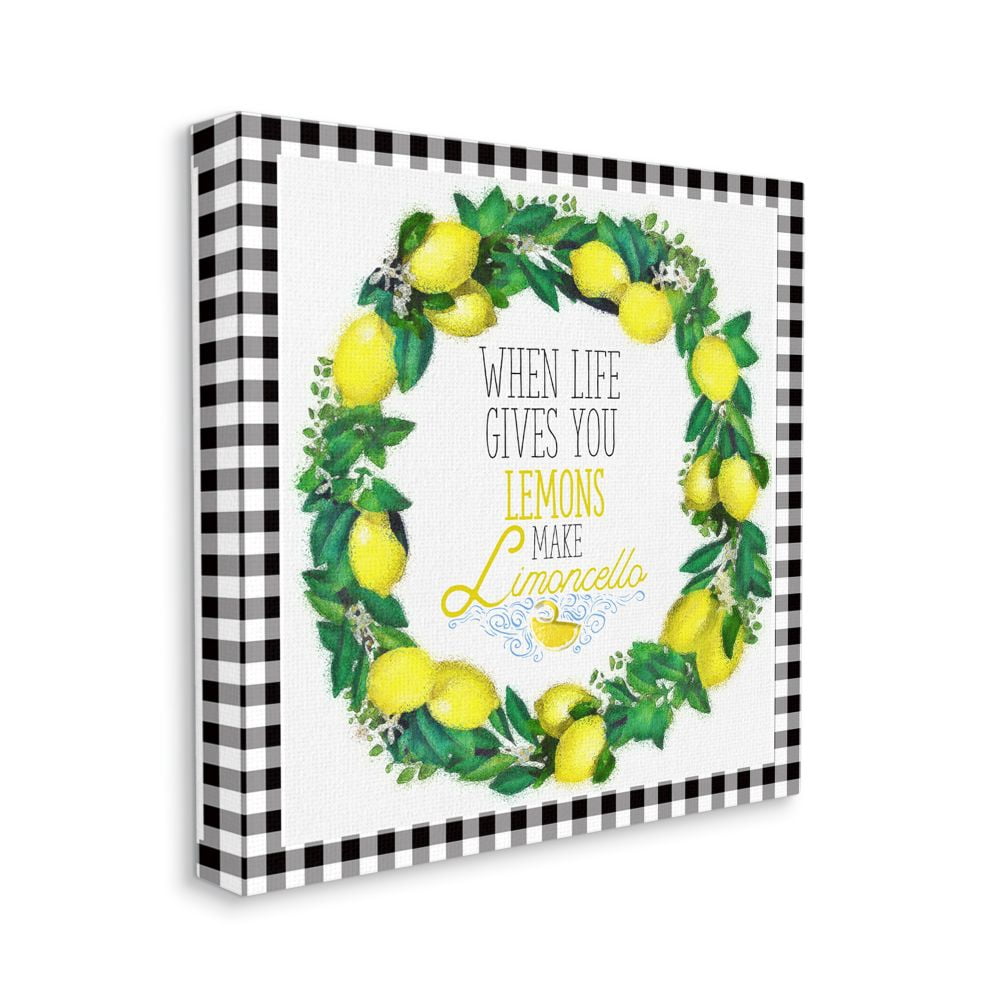 Stupell Home Décor Make Limoncello Kitchen Humor Plaid Word Design Canvas Wall Art by the Saturday Evening Post